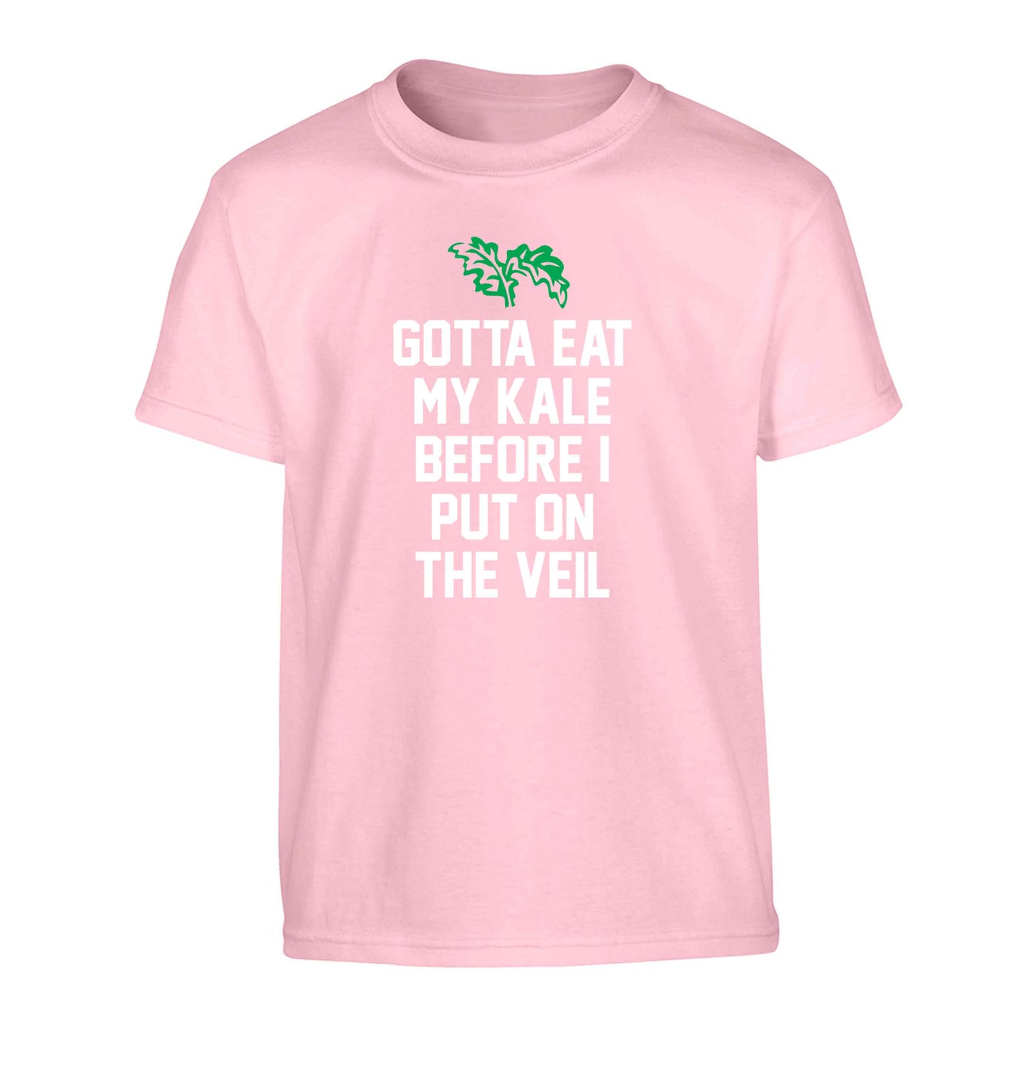 Gotta eat my kale before I put on the veil Children's light pink Tshirt 12-13 Years