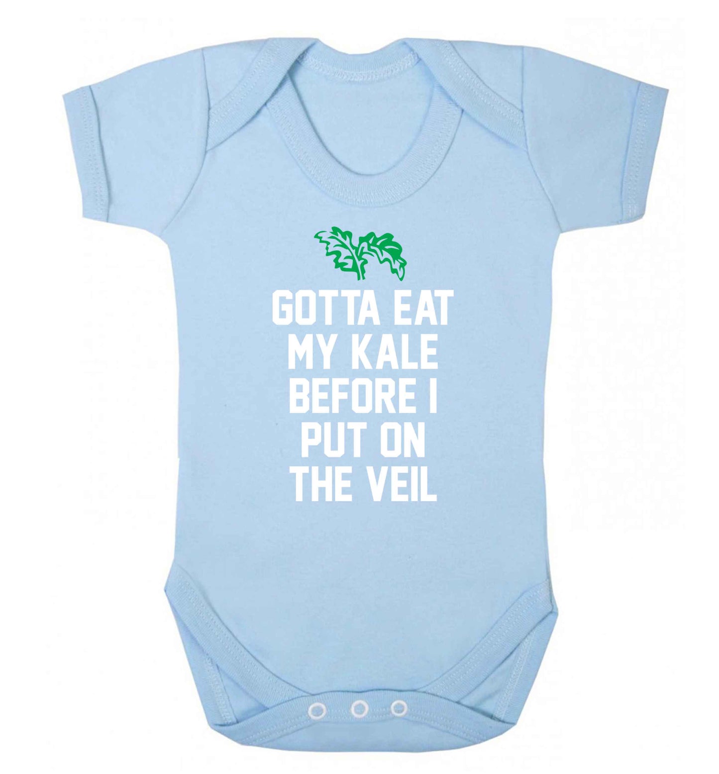 Gotta eat my kale before I put on the veil Baby Vest pale blue 18-24 months