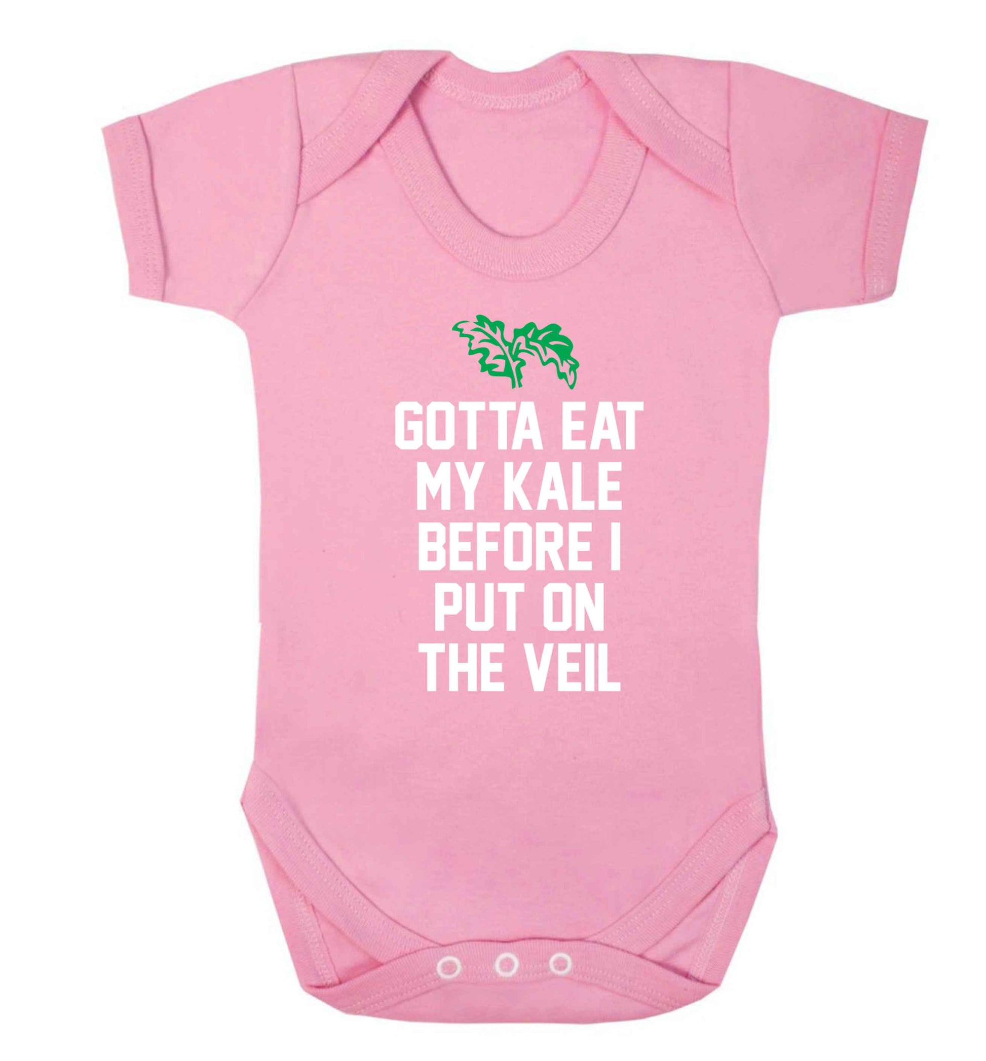Gotta eat my kale before I put on the veil Baby Vest pale pink 18-24 months