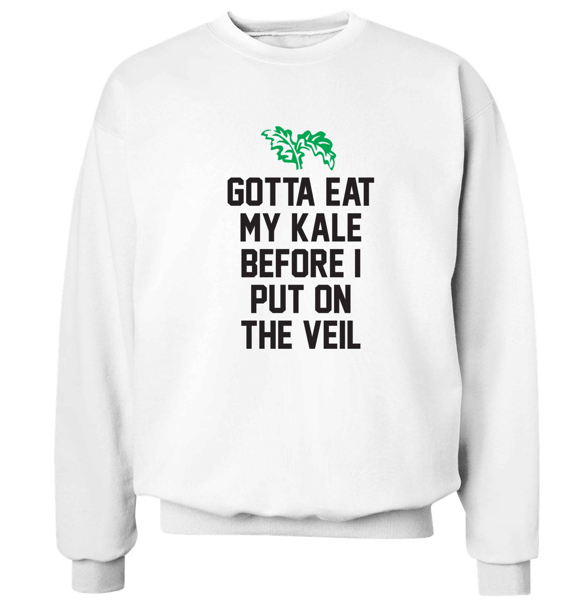 Gotta eat my kale before I put on the veil Adult's unisex white Sweater 2XL
