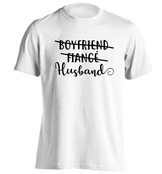 Boyfriend, fiance, husband adults unisex white Tshirt 2XL