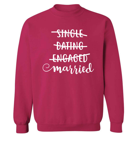 Single, dating, engaged, married Adult's unisex pink Sweater 2XL