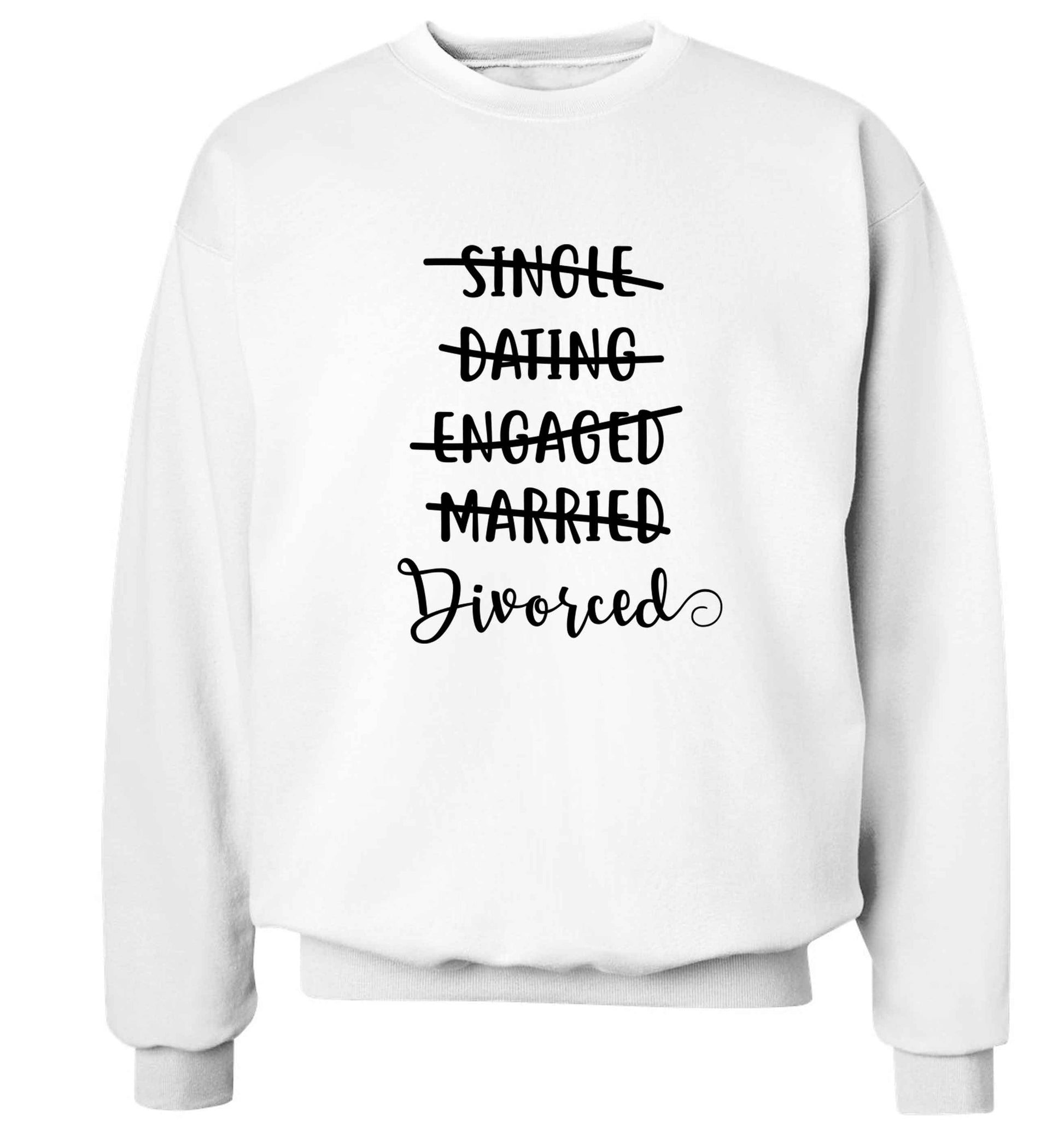 Single, dating, engaged, divorced Adult's unisex white Sweater 2XL