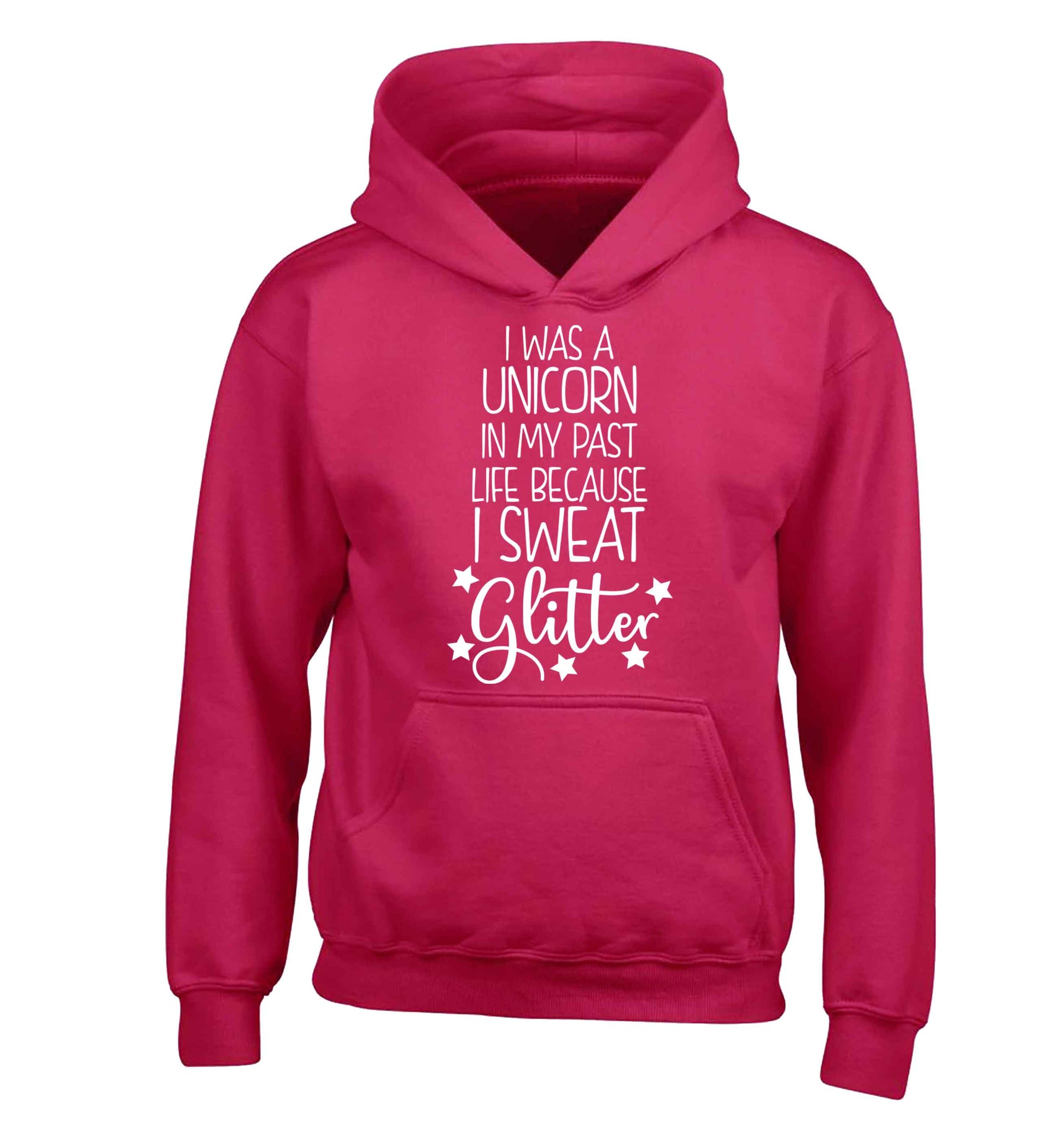 I was a unicorn in my past life because I sweat glitter children's pink hoodie 12-13 Years