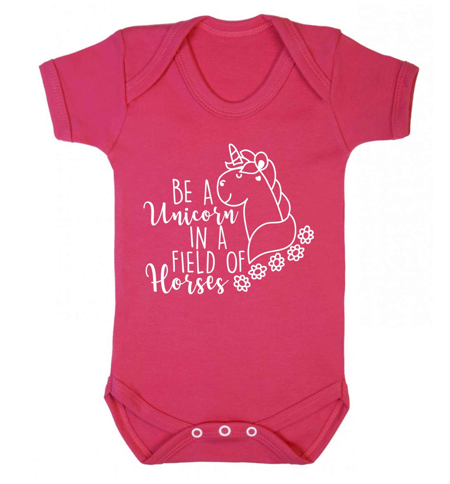 Be a unicorn in a field of horses Baby Vest dark pink 18-24 months