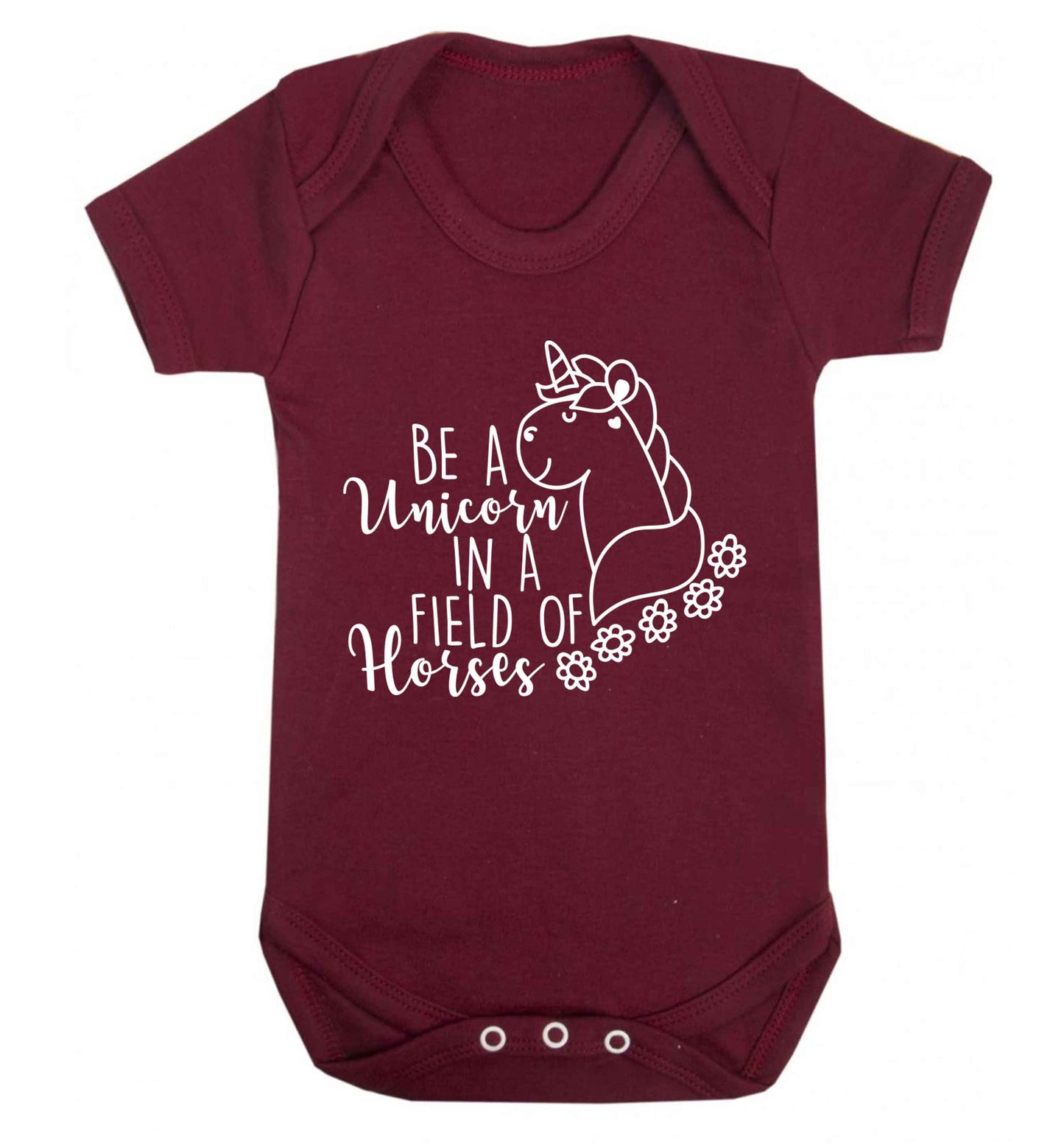 Be a unicorn in a field of horses Baby Vest maroon 18-24 months