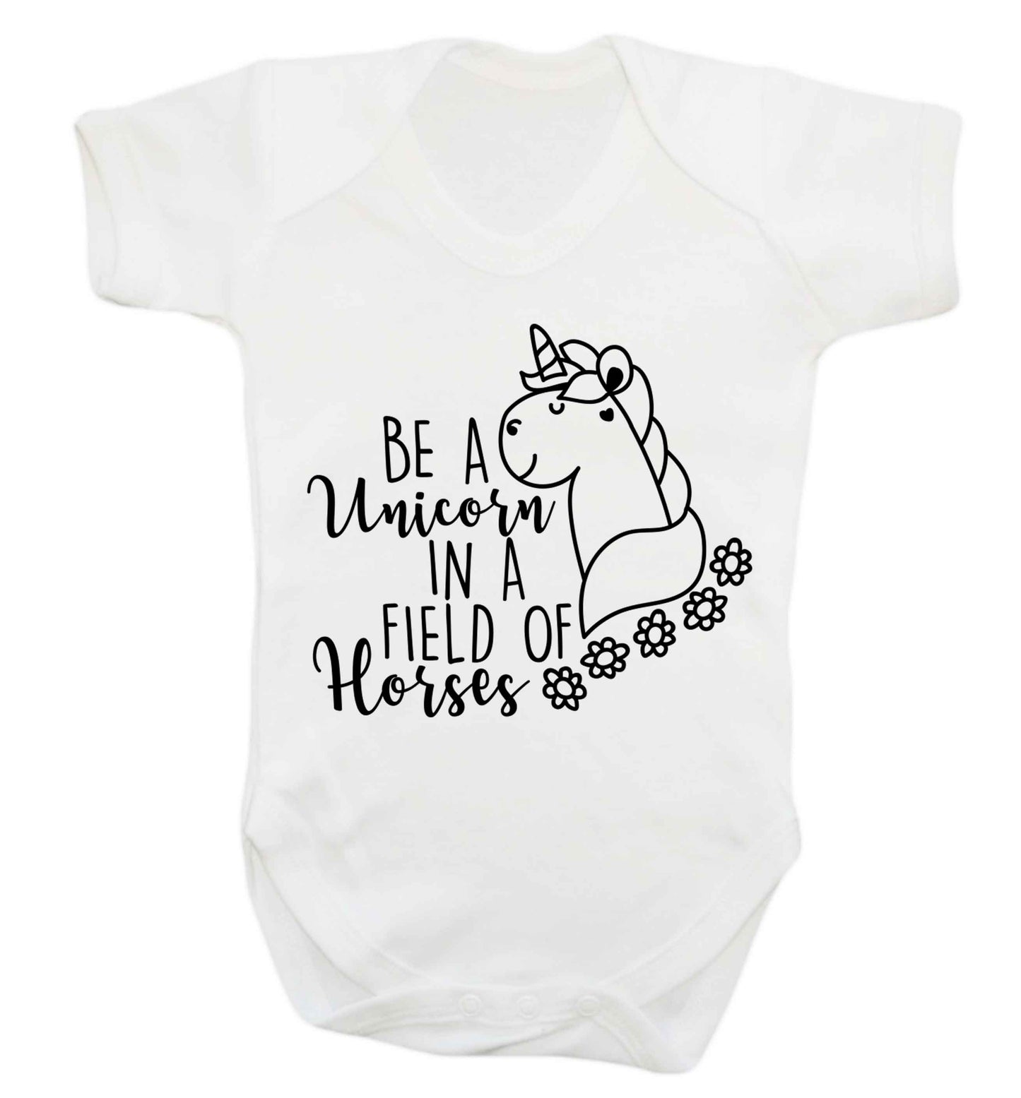 Be a unicorn in a field of horses Baby Vest white 18-24 months