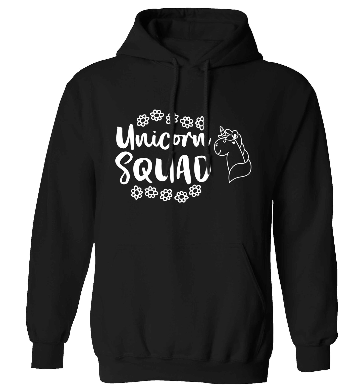 Unicorn Squad adults unisex black hoodie 2XL