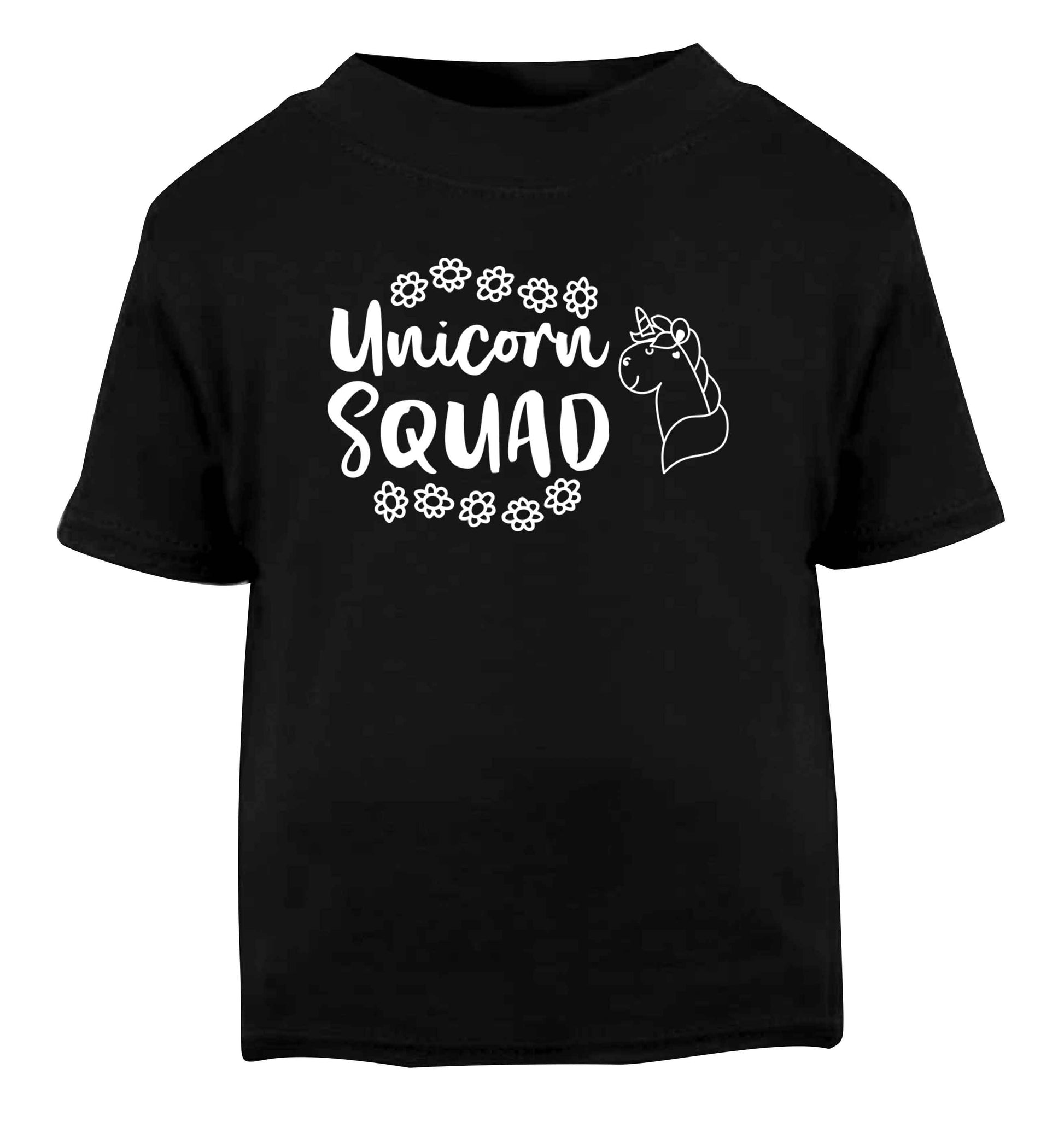 Unicorn Squad Black Baby Toddler Tshirt 2 years