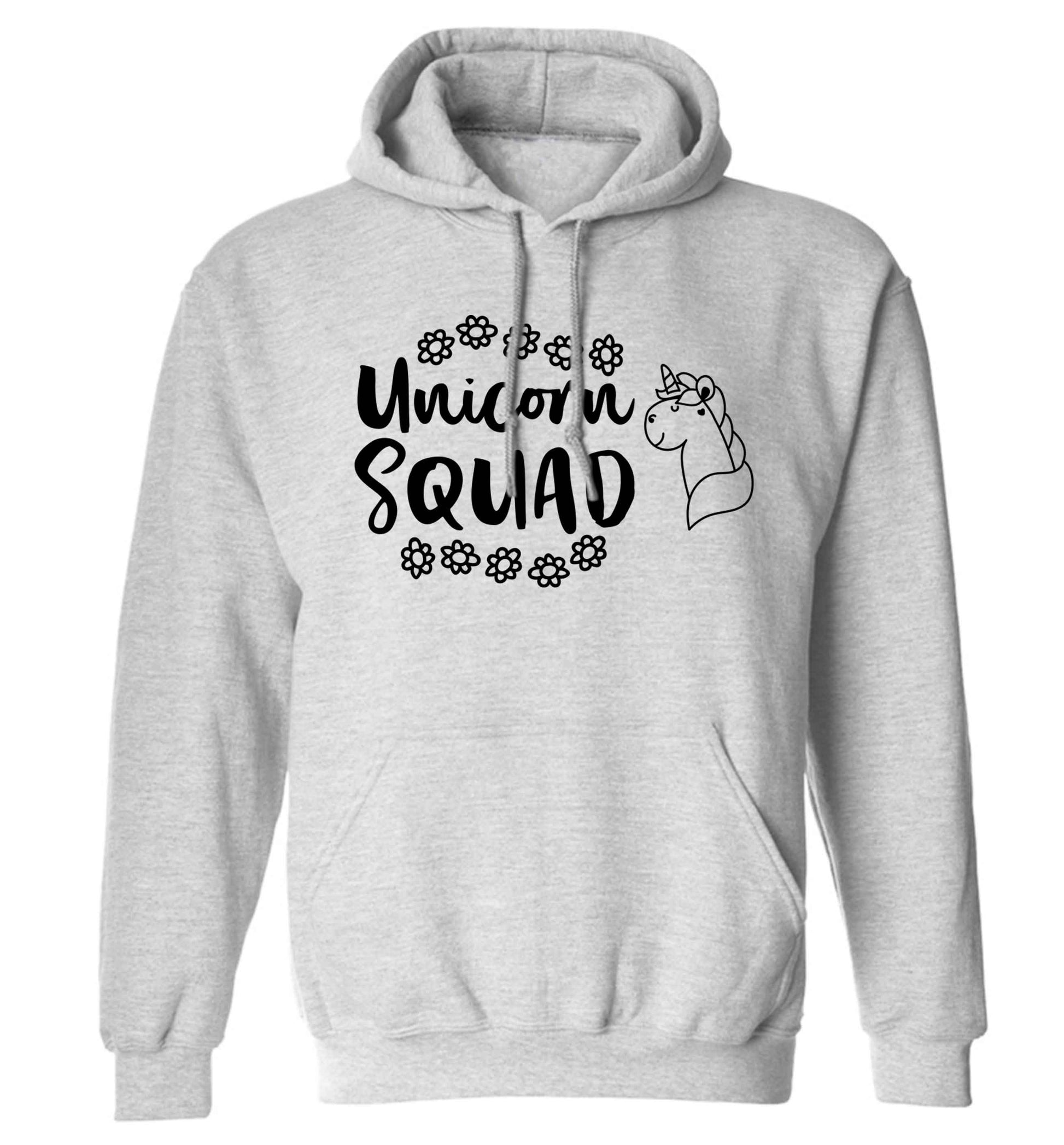 Unicorn Squad adults unisex grey hoodie 2XL