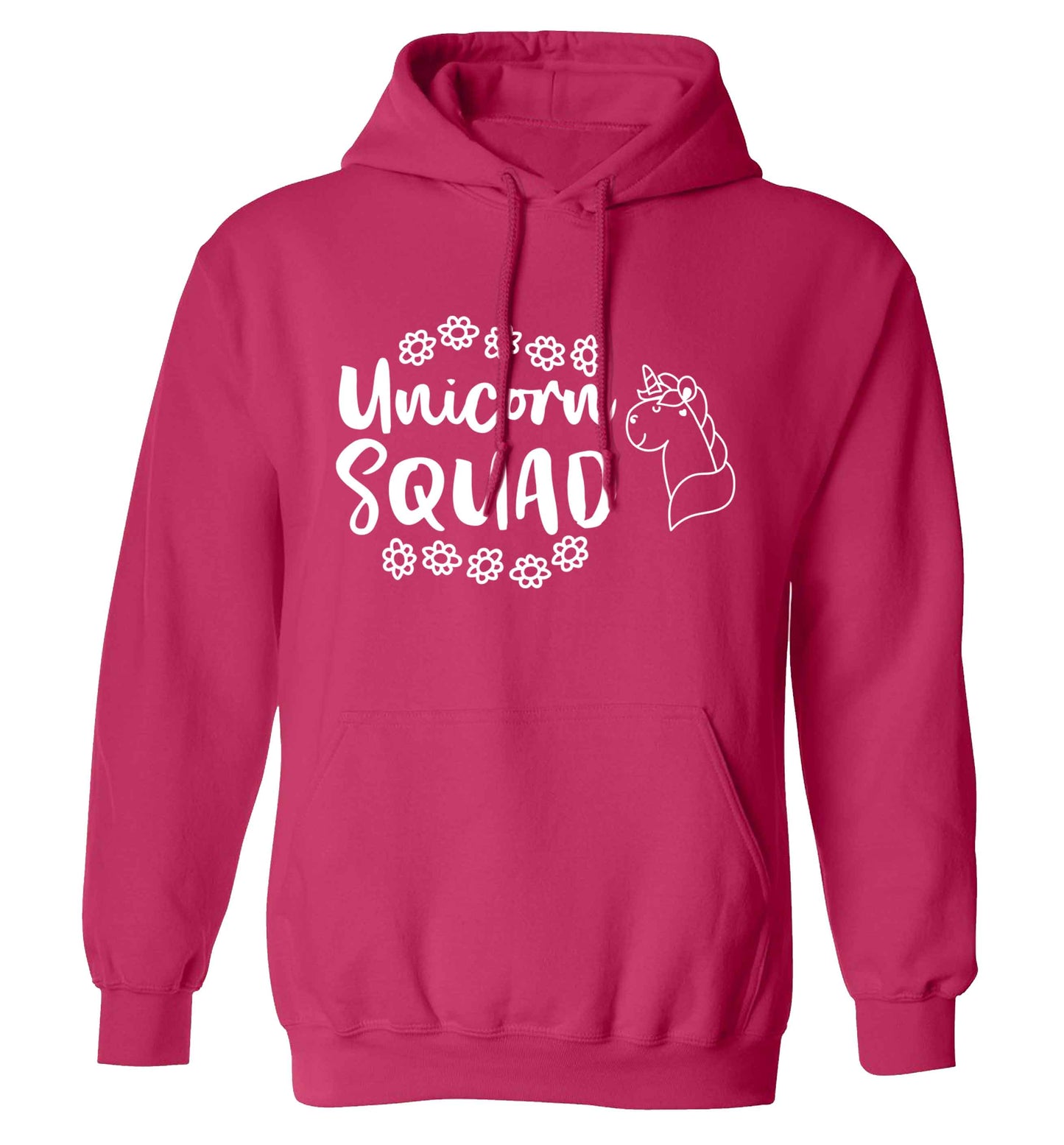 Unicorn Squad adults unisex pink hoodie 2XL