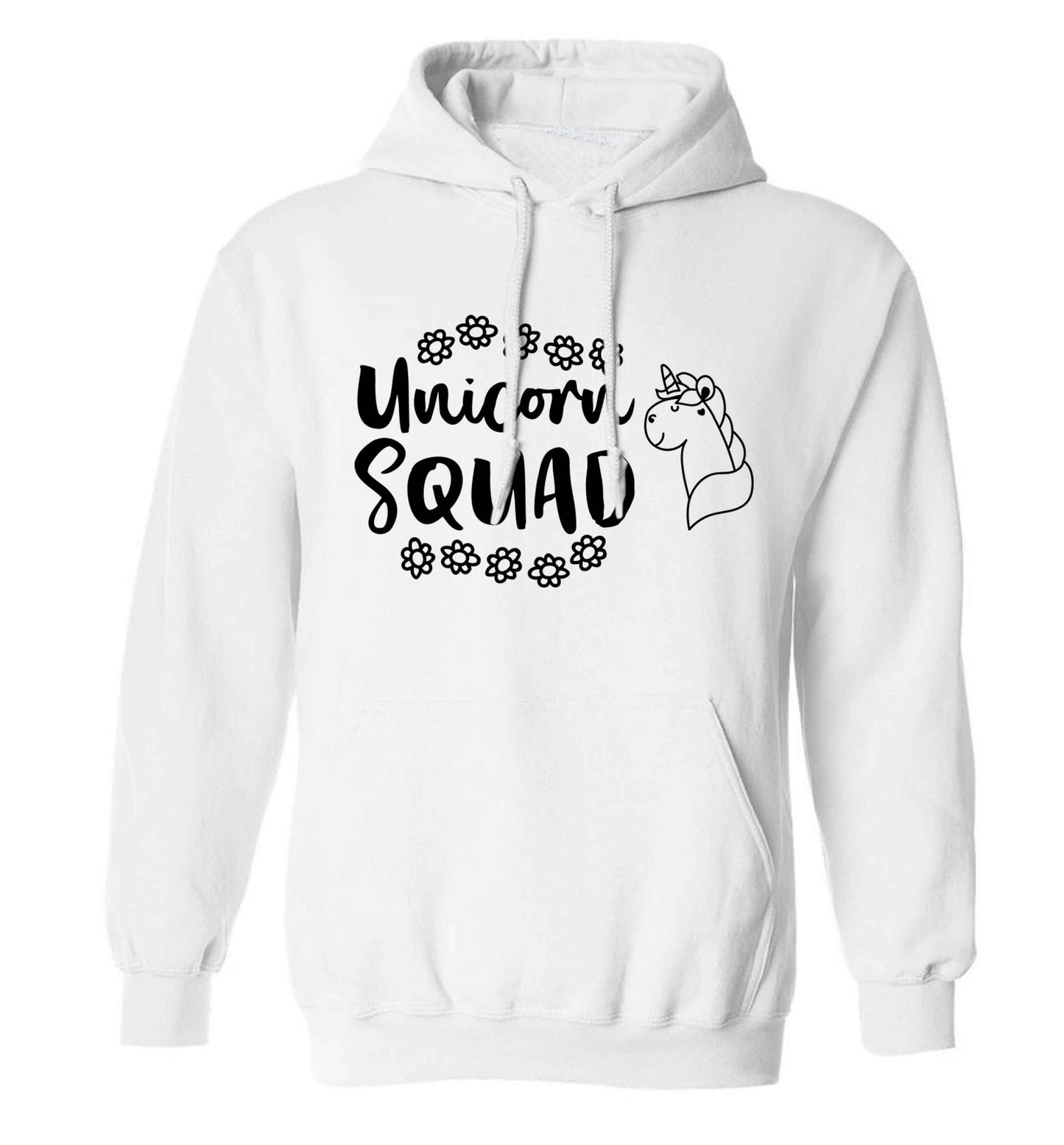 Unicorn Squad adults unisex white hoodie 2XL