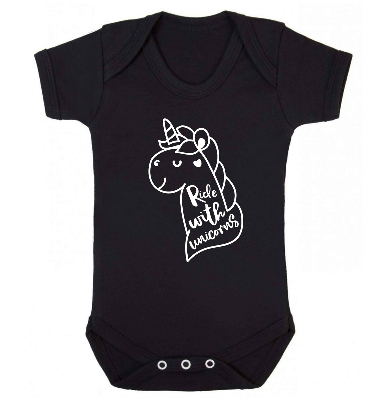 Ride with unicorns Baby Vest black 18-24 months