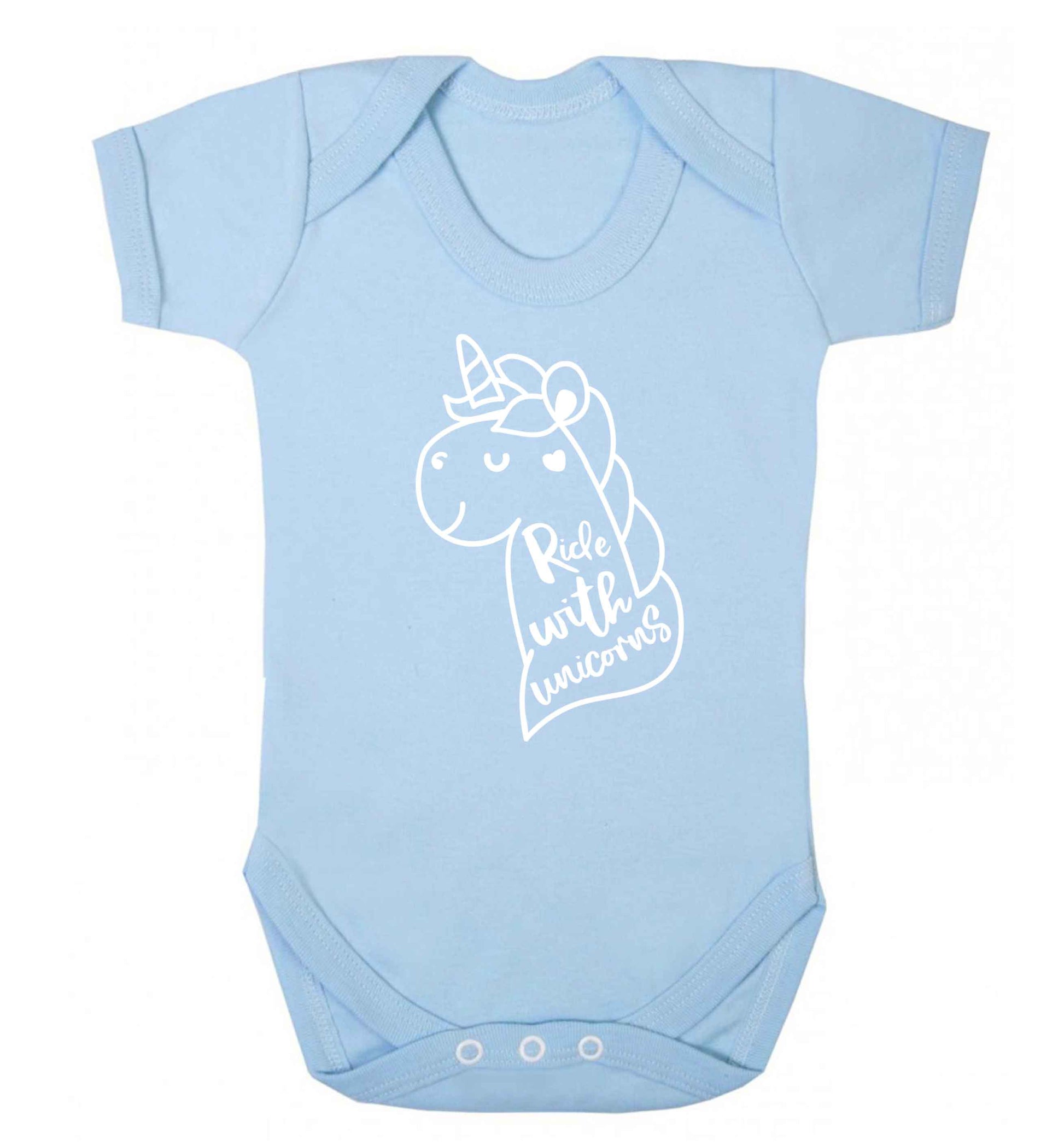 Ride with unicorns Baby Vest pale blue 18-24 months
