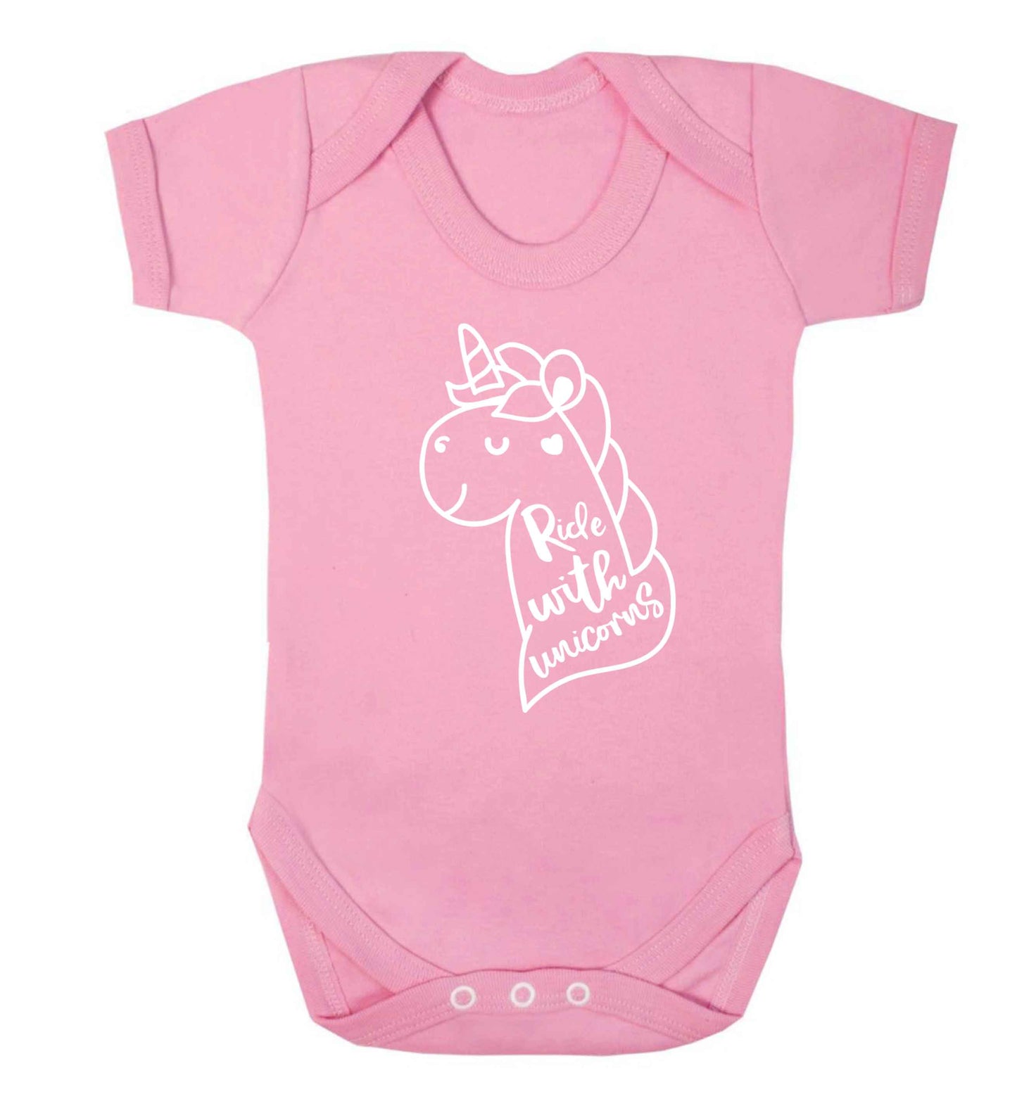 Ride with unicorns Baby Vest pale pink 18-24 months