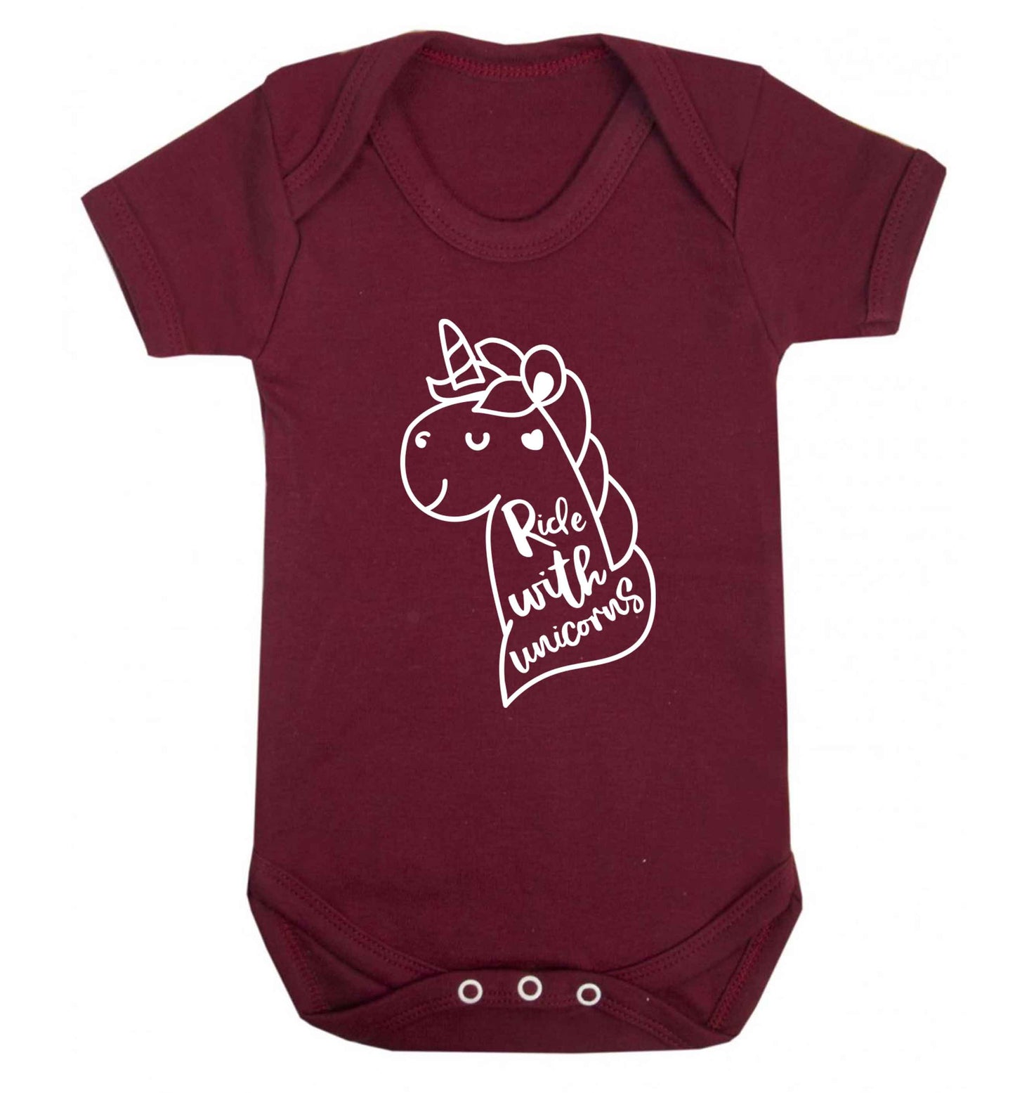Ride with unicorns Baby Vest maroon 18-24 months