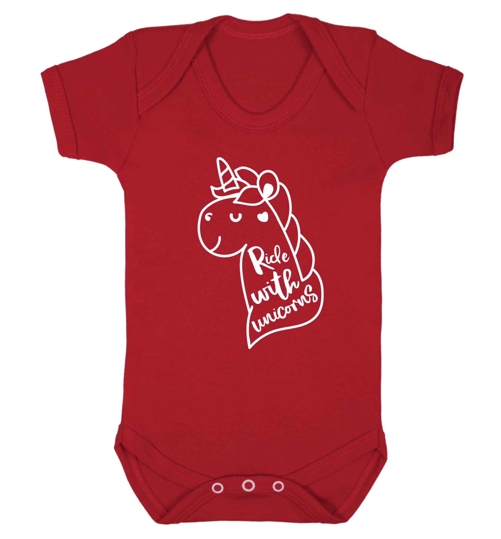 Ride with unicorns Baby Vest red 18-24 months