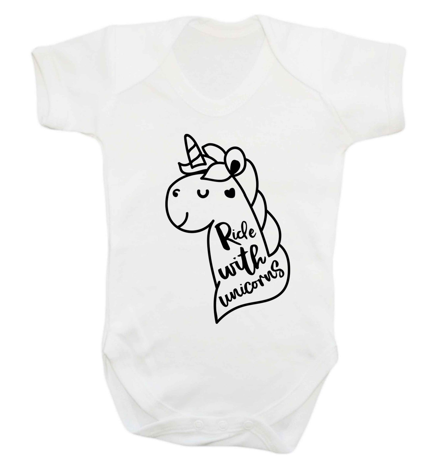 Ride with unicorns Baby Vest white 18-24 months