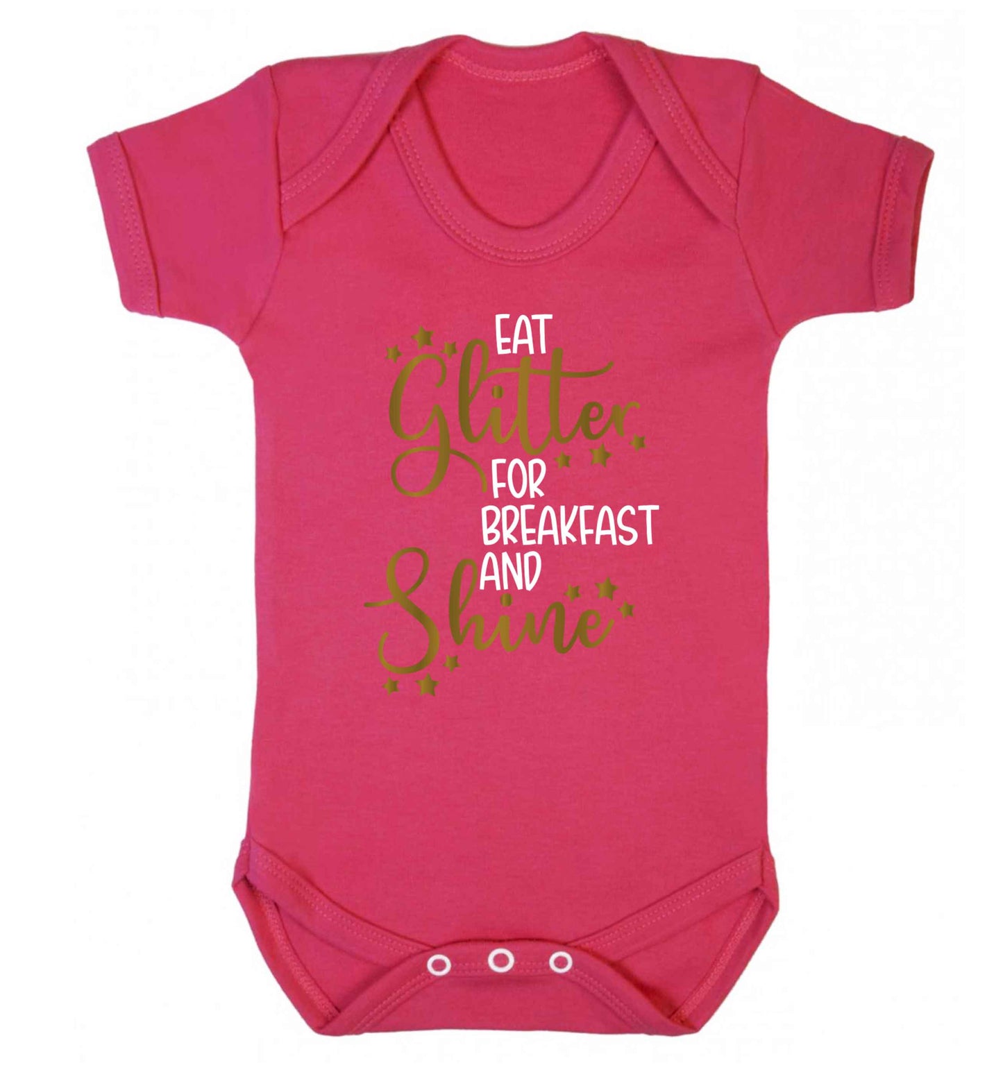 Eat glitter for breakfast and shine all day Baby Vest dark pink 18-24 months
