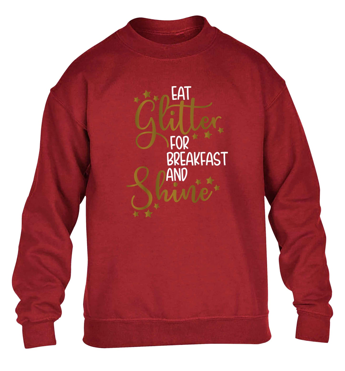 Eat glitter for breakfast and shine all day children's grey sweater 12-13 Years