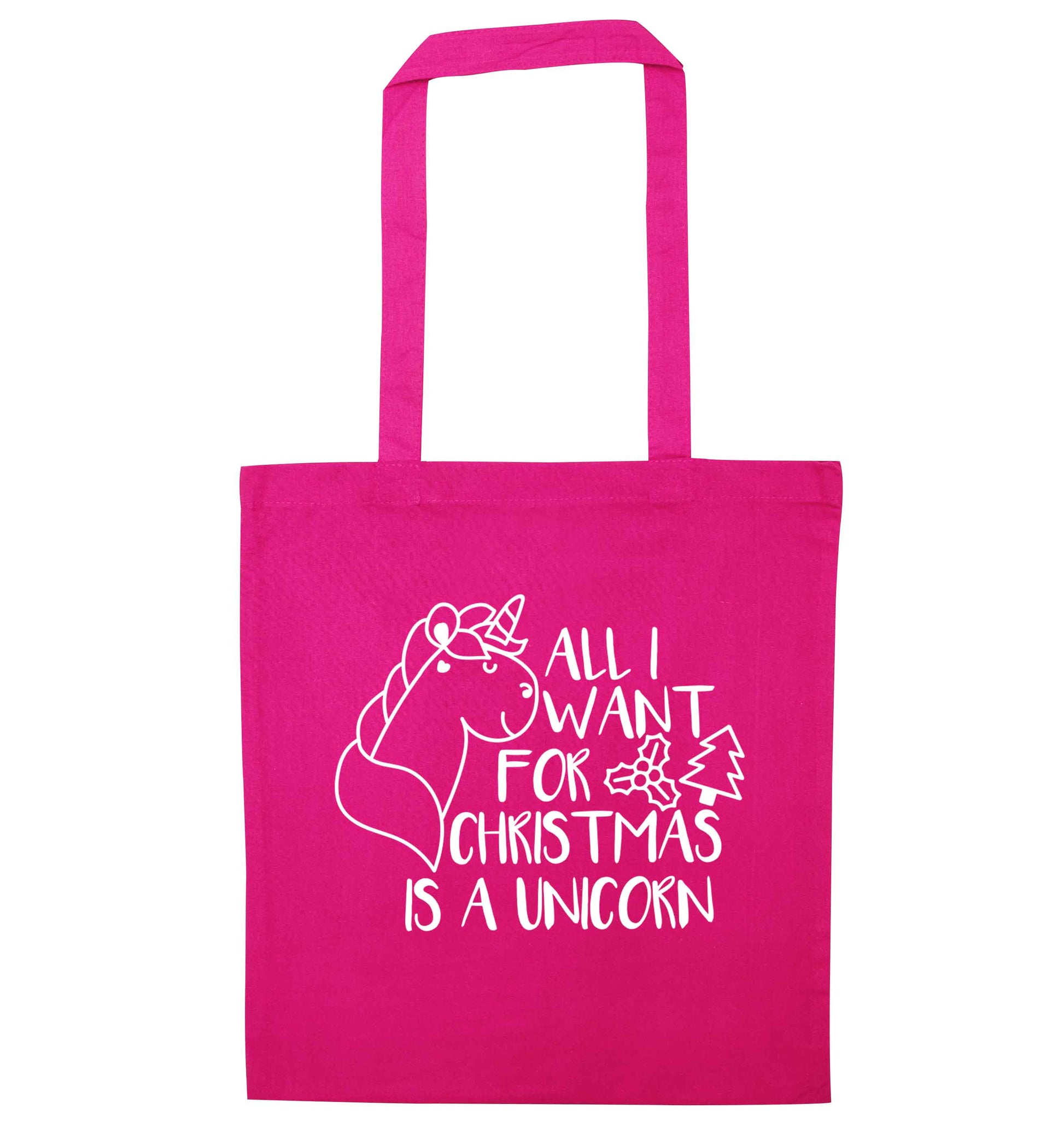 All I want for Christmas is a unicorn pink tote bag