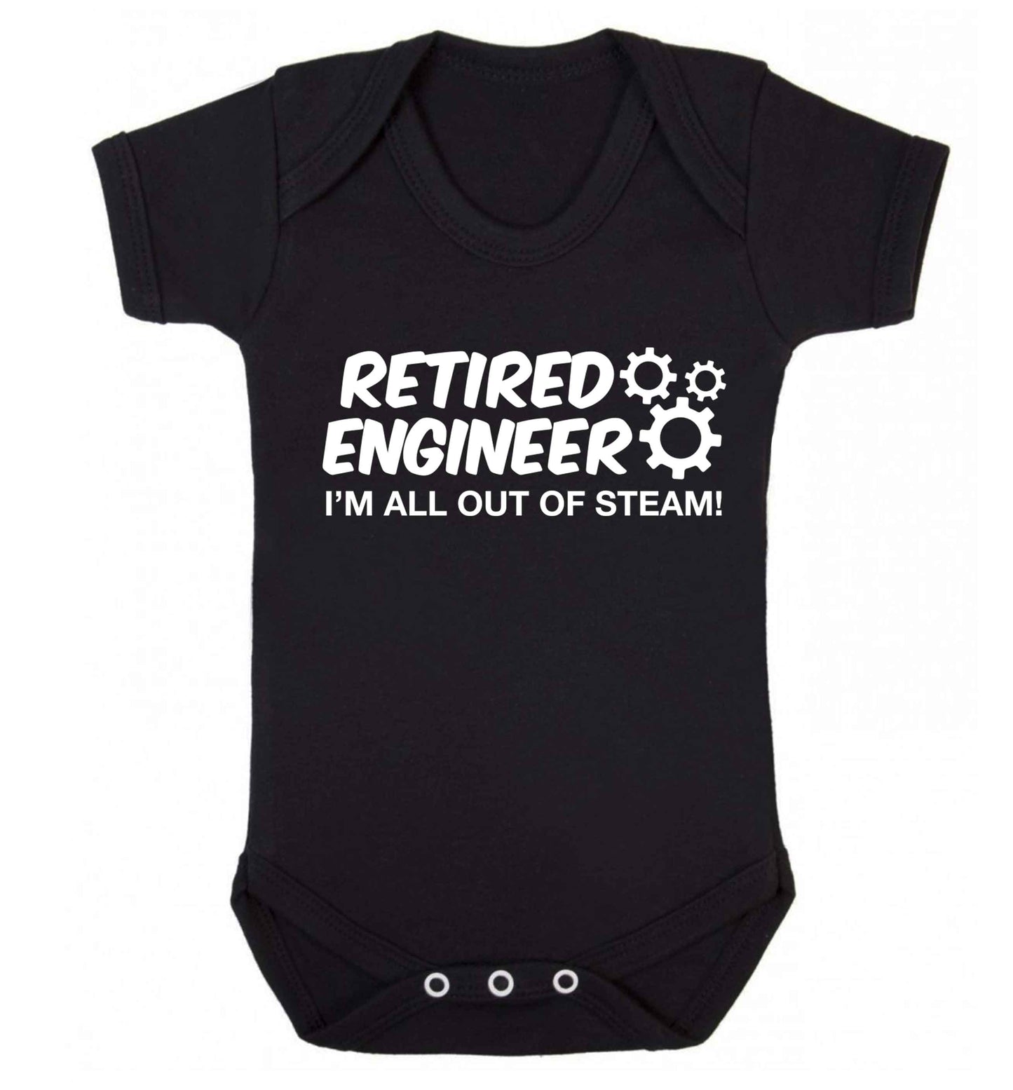 Retired engineer I'm all out of steam Baby Vest black 18-24 months