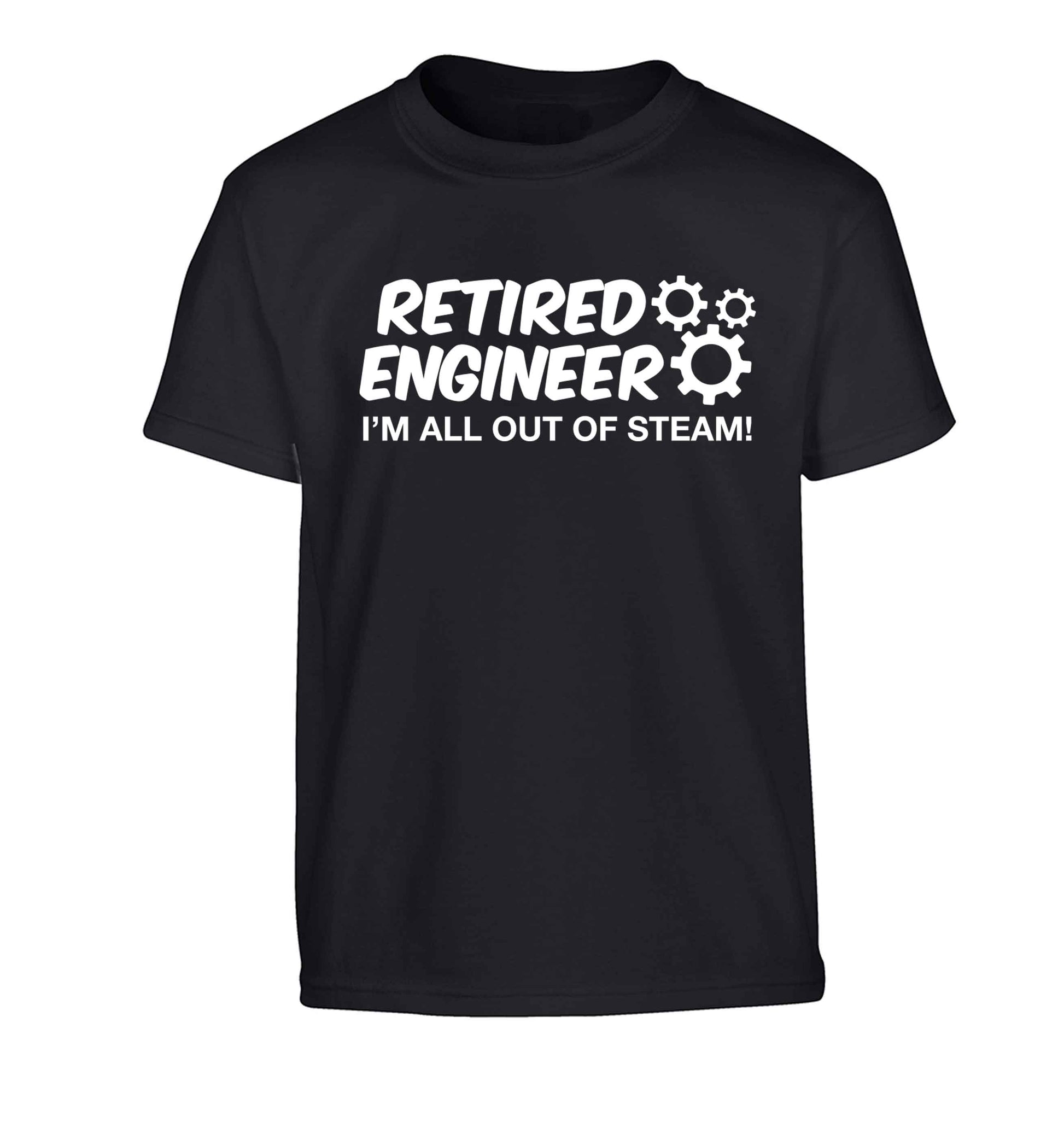 Retired engineer I'm all out of steam Children's black Tshirt 12-13 Years
