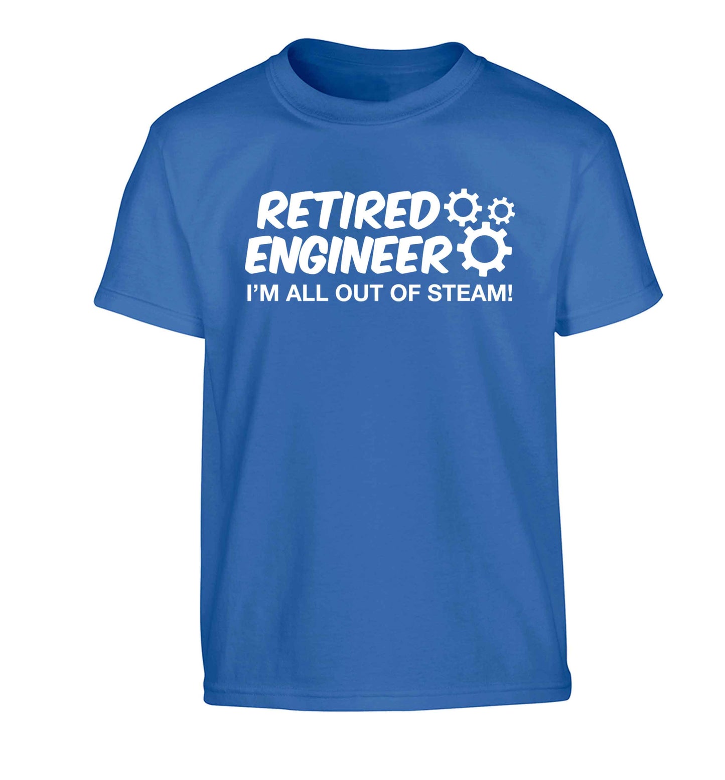 Retired engineer I'm all out of steam Children's blue Tshirt 12-13 Years