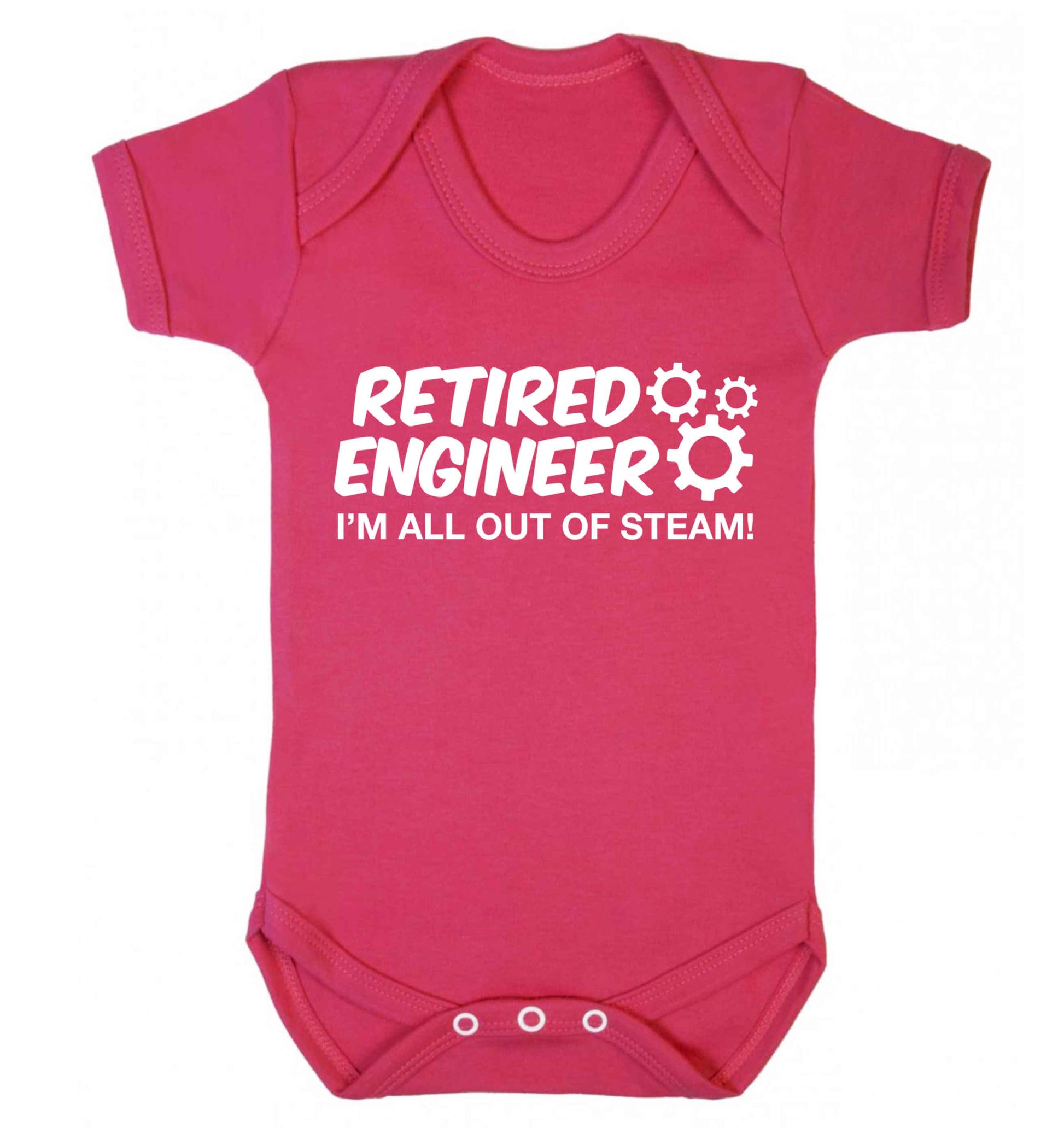 Retired engineer I'm all out of steam Baby Vest dark pink 18-24 months