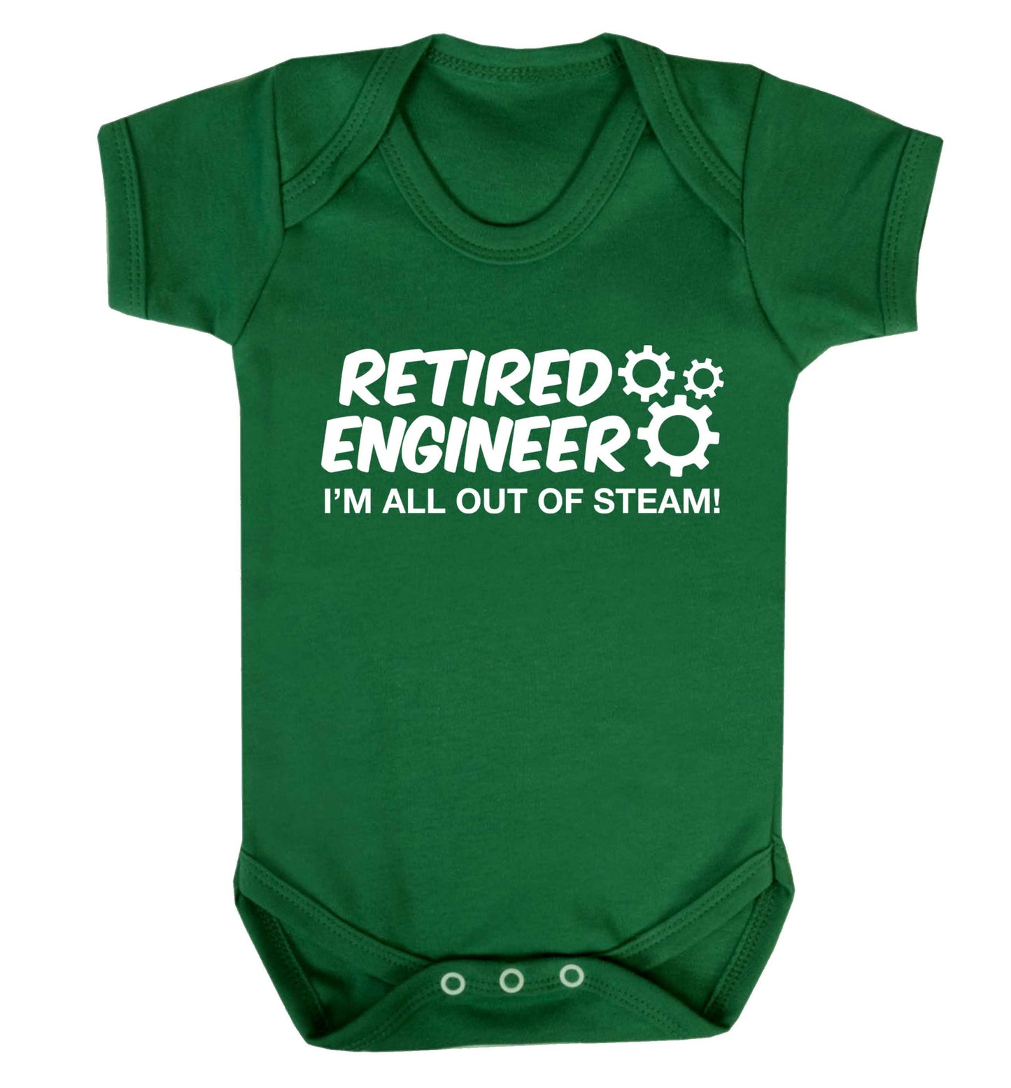 Retired engineer I'm all out of steam Baby Vest green 18-24 months
