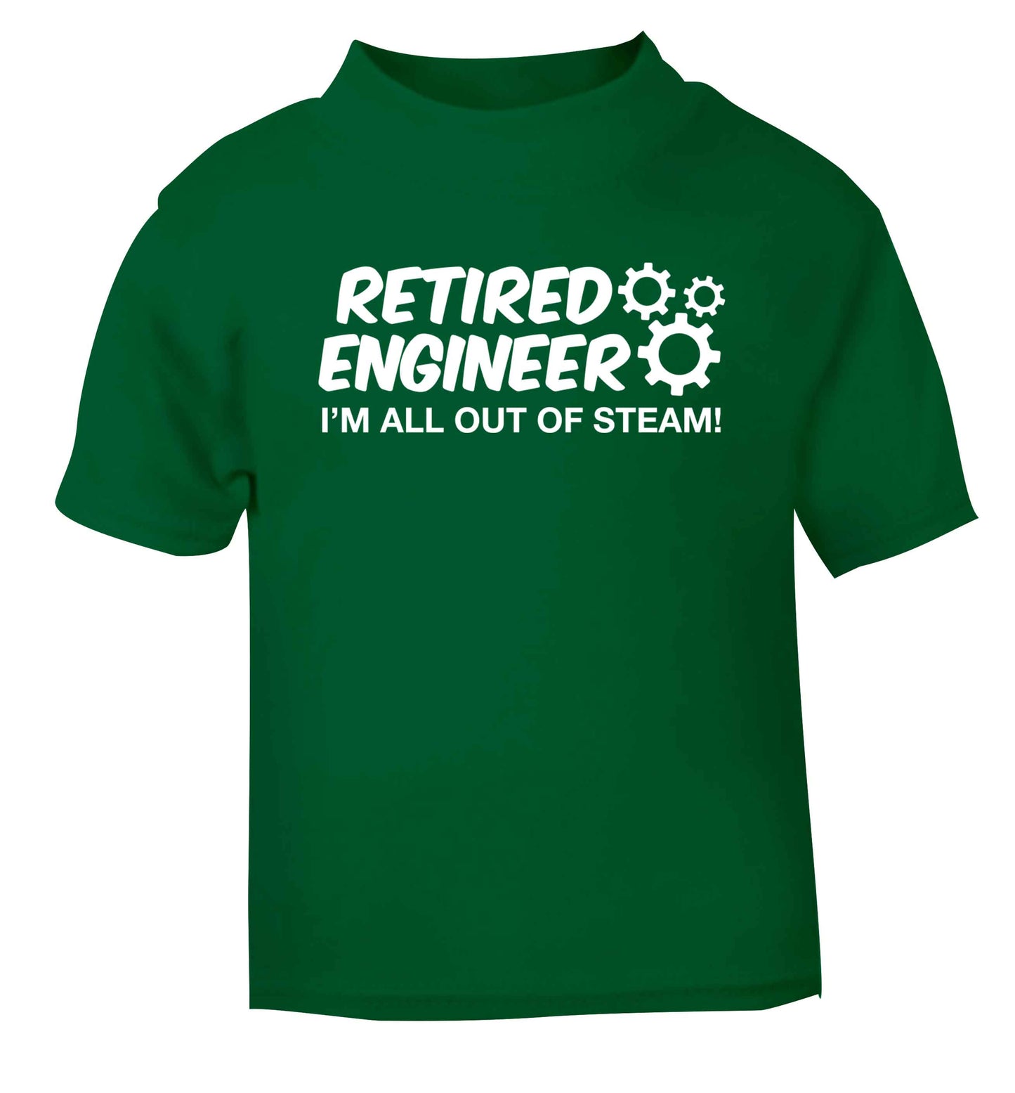 Retired engineer I'm all out of steam green Baby Toddler Tshirt 2 Years