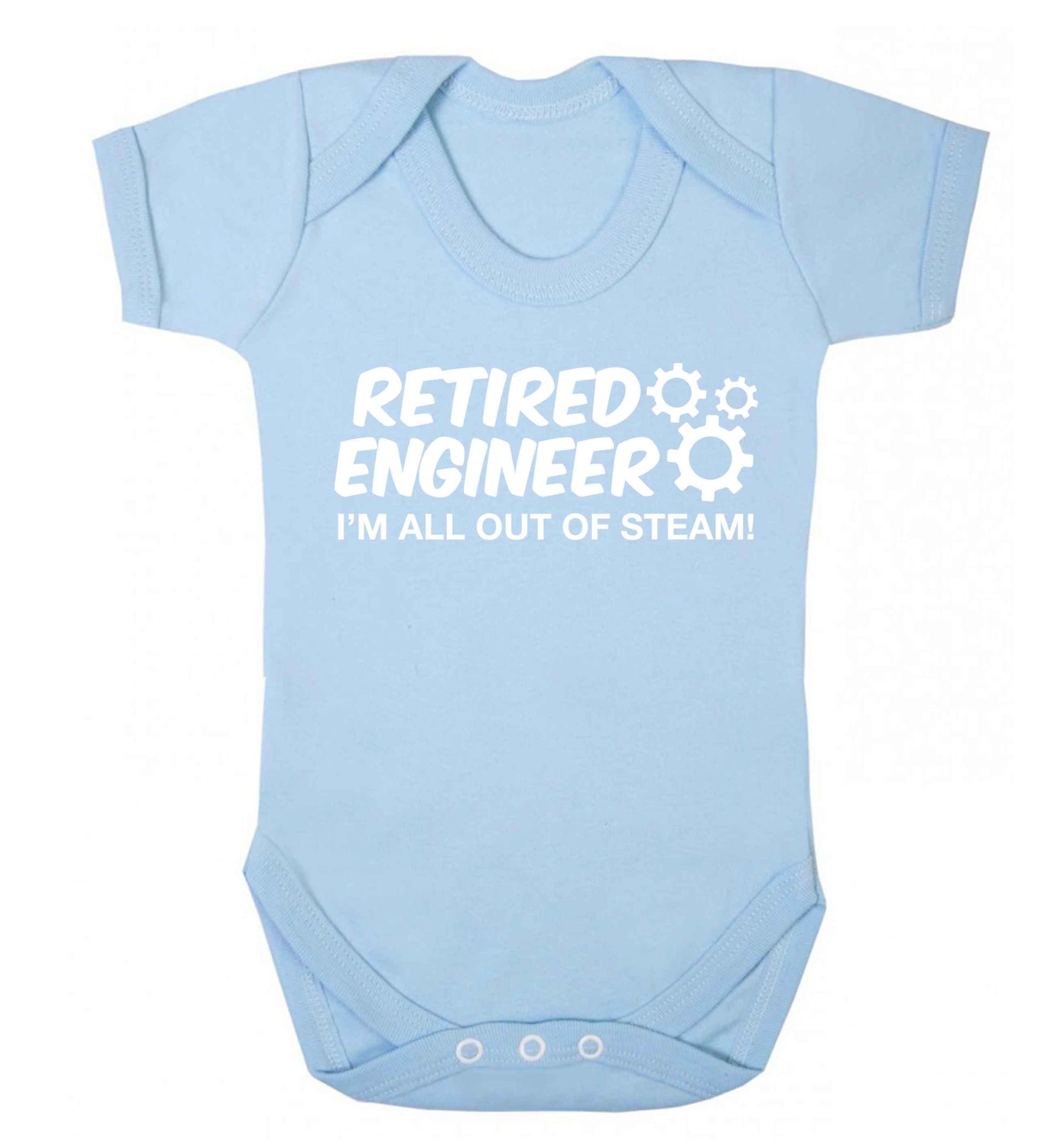 Retired engineer I'm all out of steam Baby Vest pale blue 18-24 months