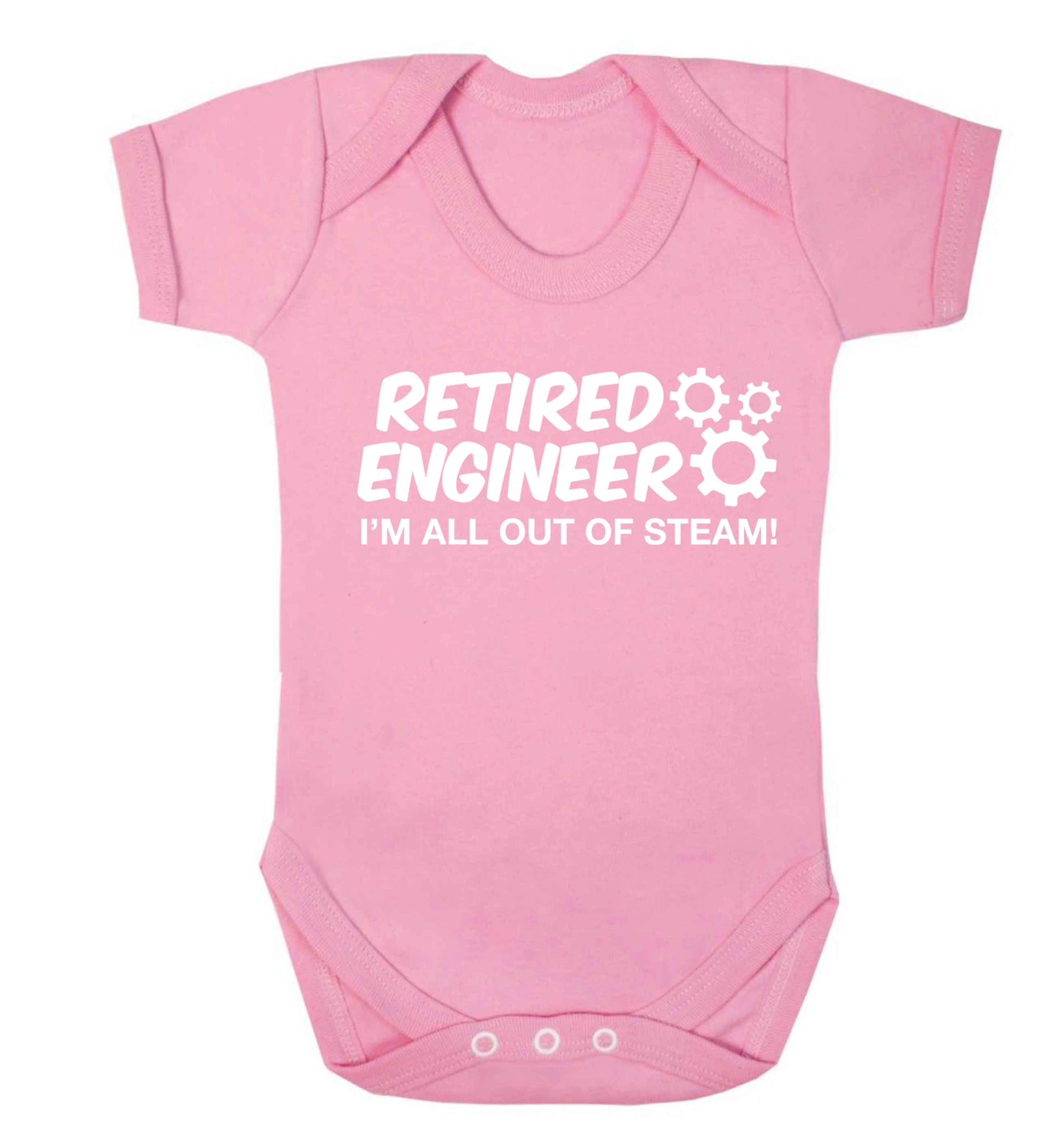 Retired engineer I'm all out of steam Baby Vest pale pink 18-24 months