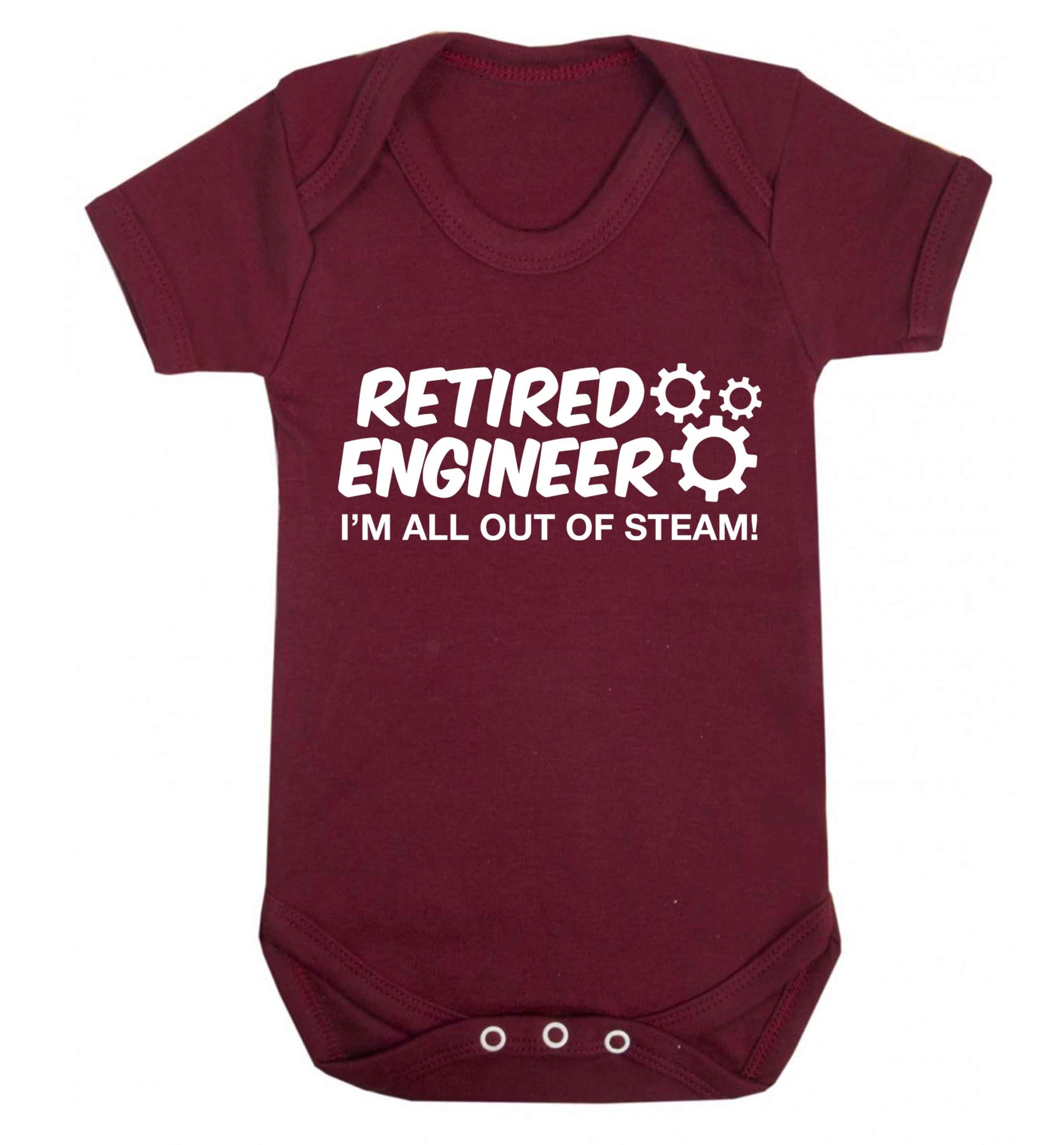 Retired engineer I'm all out of steam Baby Vest maroon 18-24 months