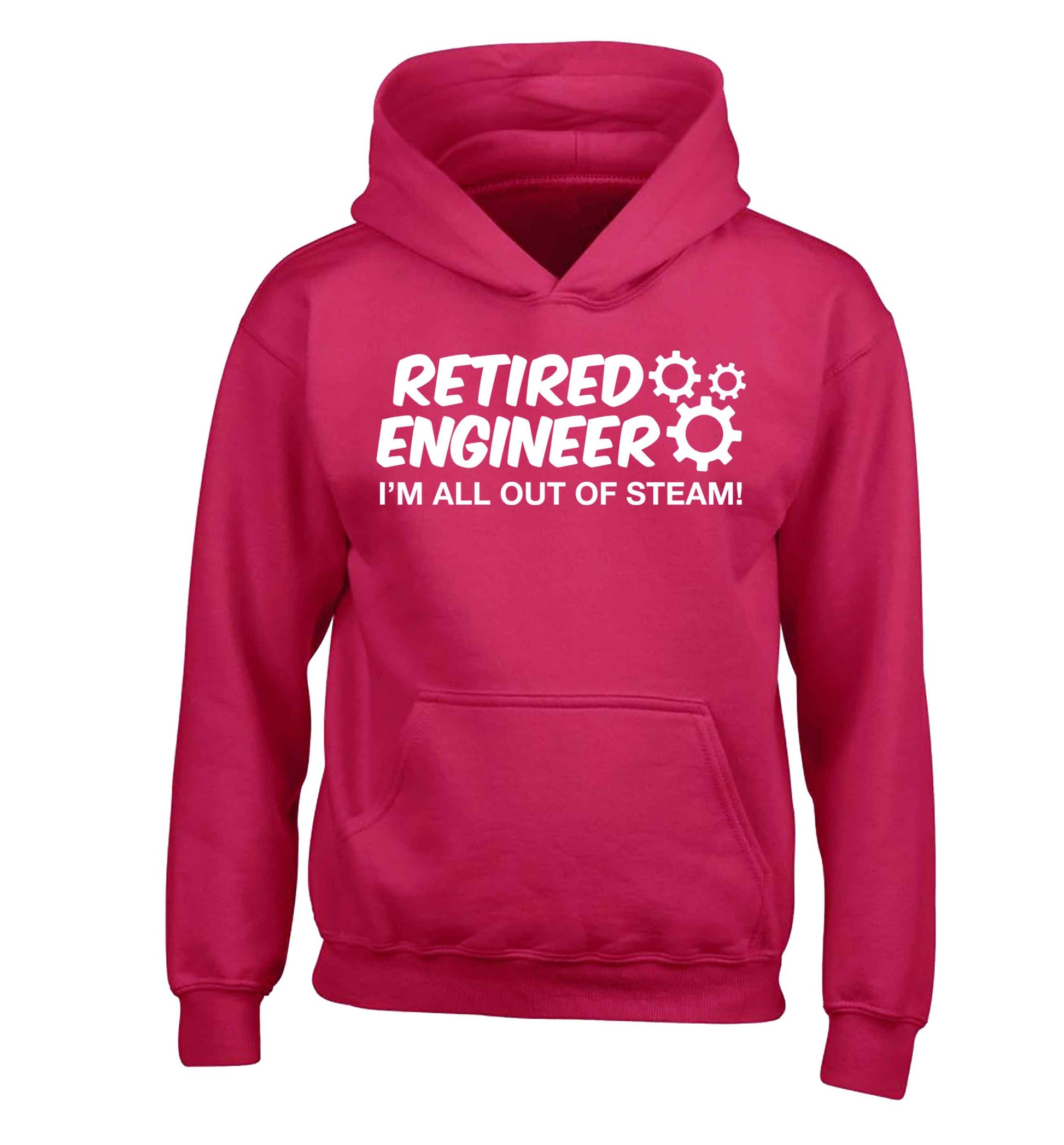 Retired engineer I'm all out of steam children's pink hoodie 12-13 Years