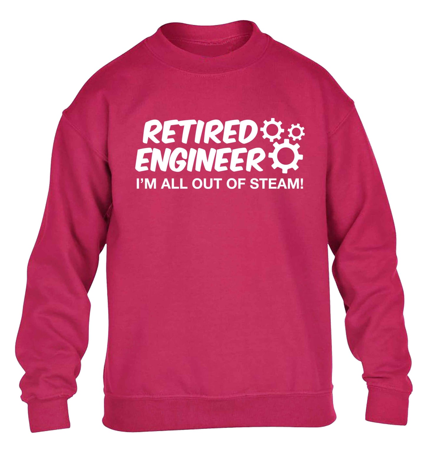 Retired engineer I'm all out of steam children's pink sweater 12-13 Years