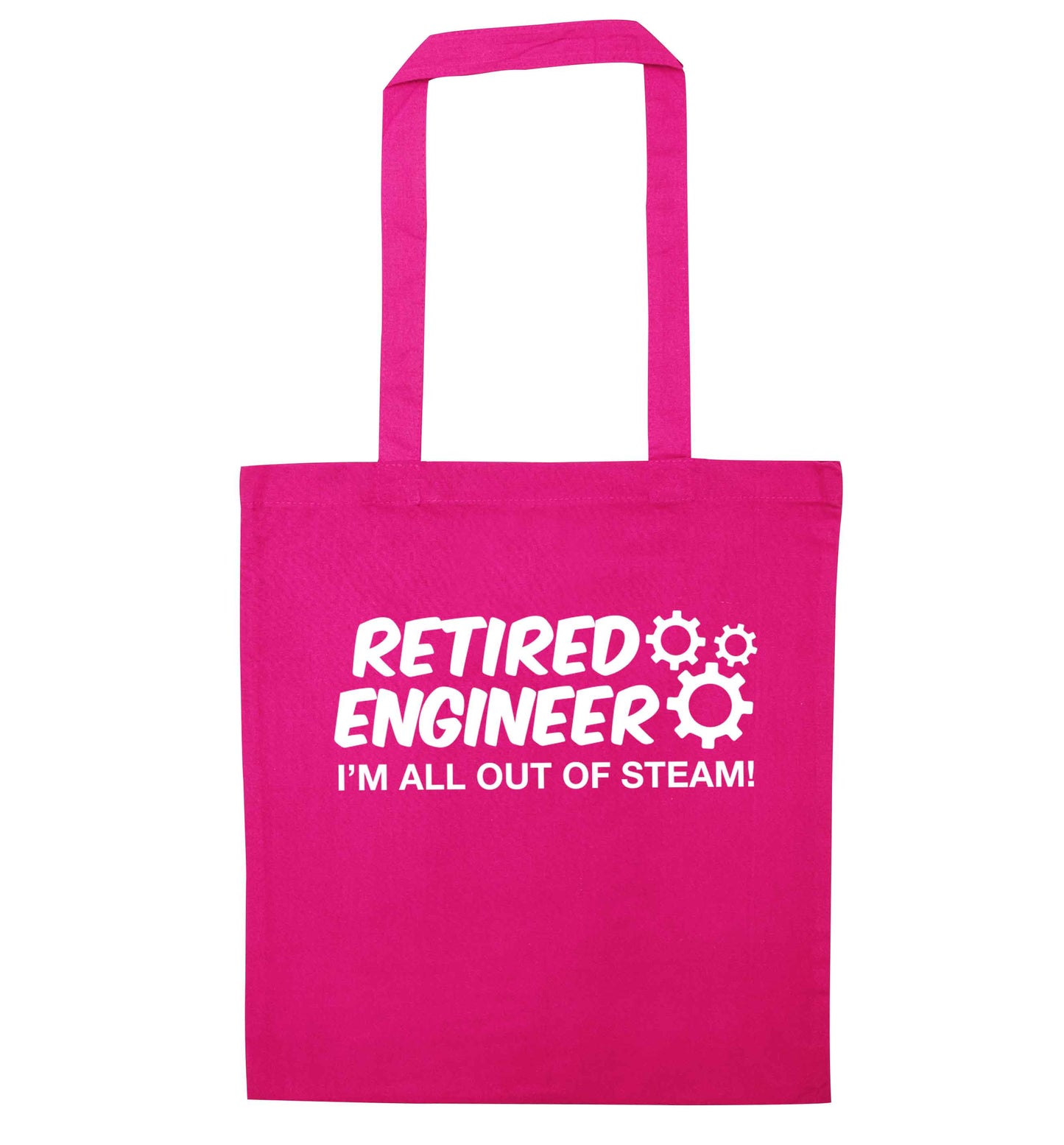 Retired engineer I'm all out of steam pink tote bag