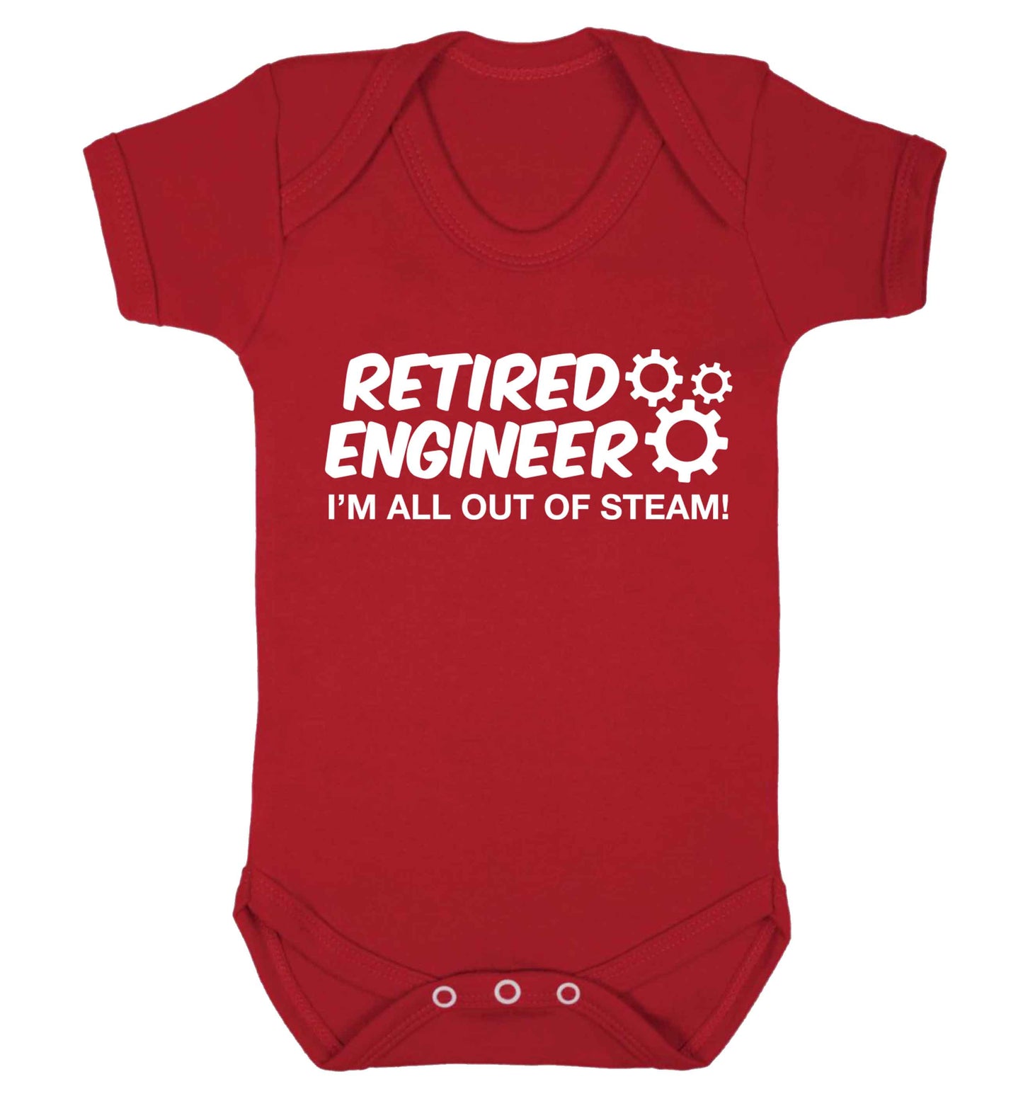 Retired engineer I'm all out of steam Baby Vest red 18-24 months
