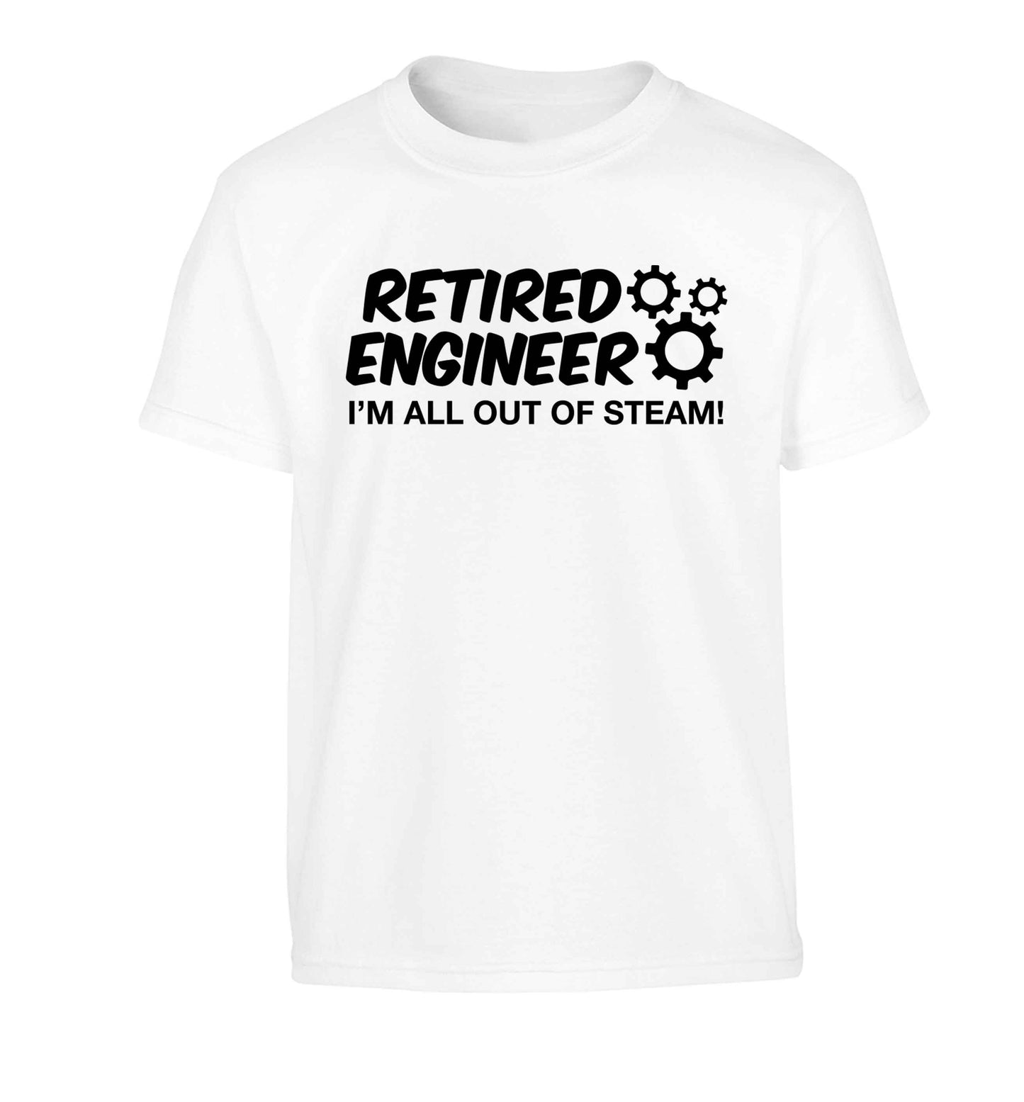 Retired engineer I'm all out of steam Children's white Tshirt 12-13 Years