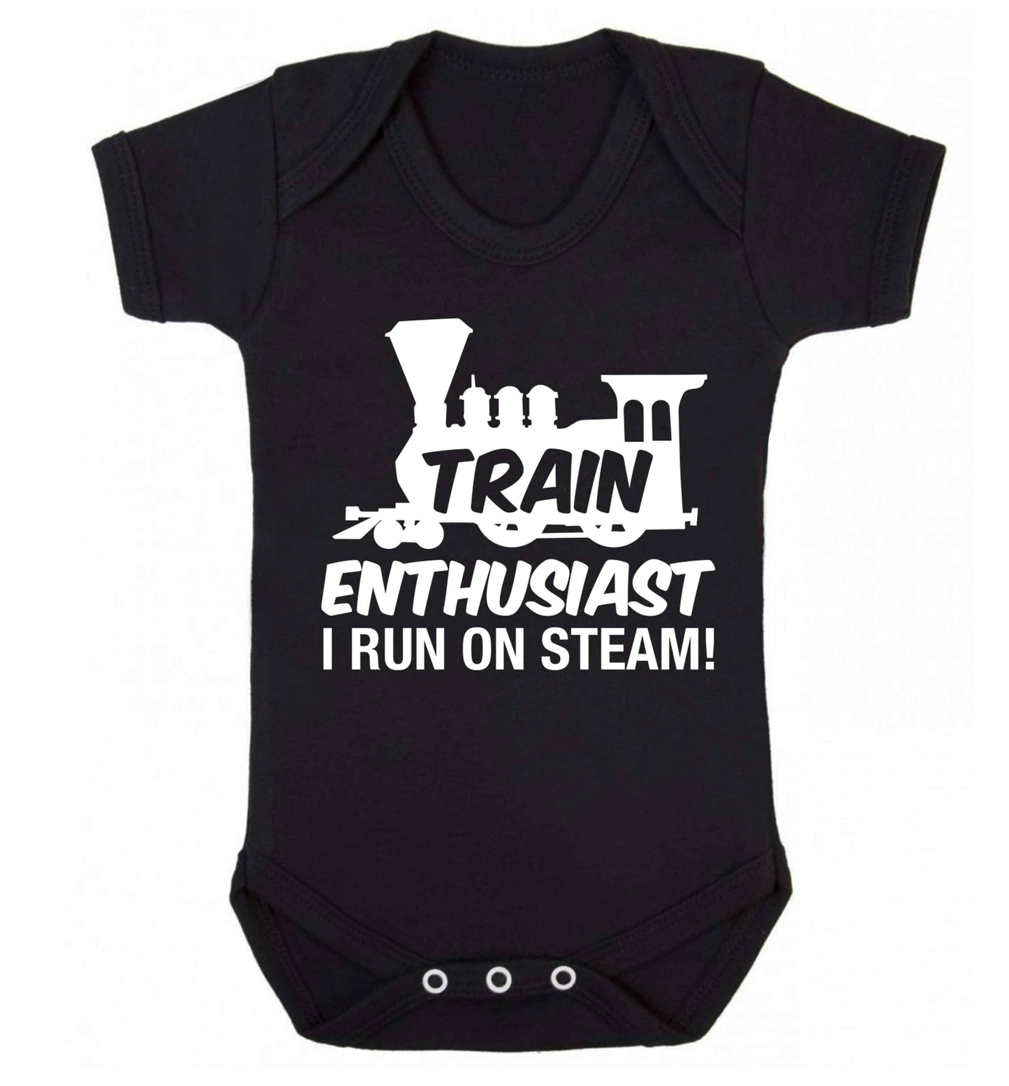 Train enthusiast I run on steam Baby Vest black 18-24 months