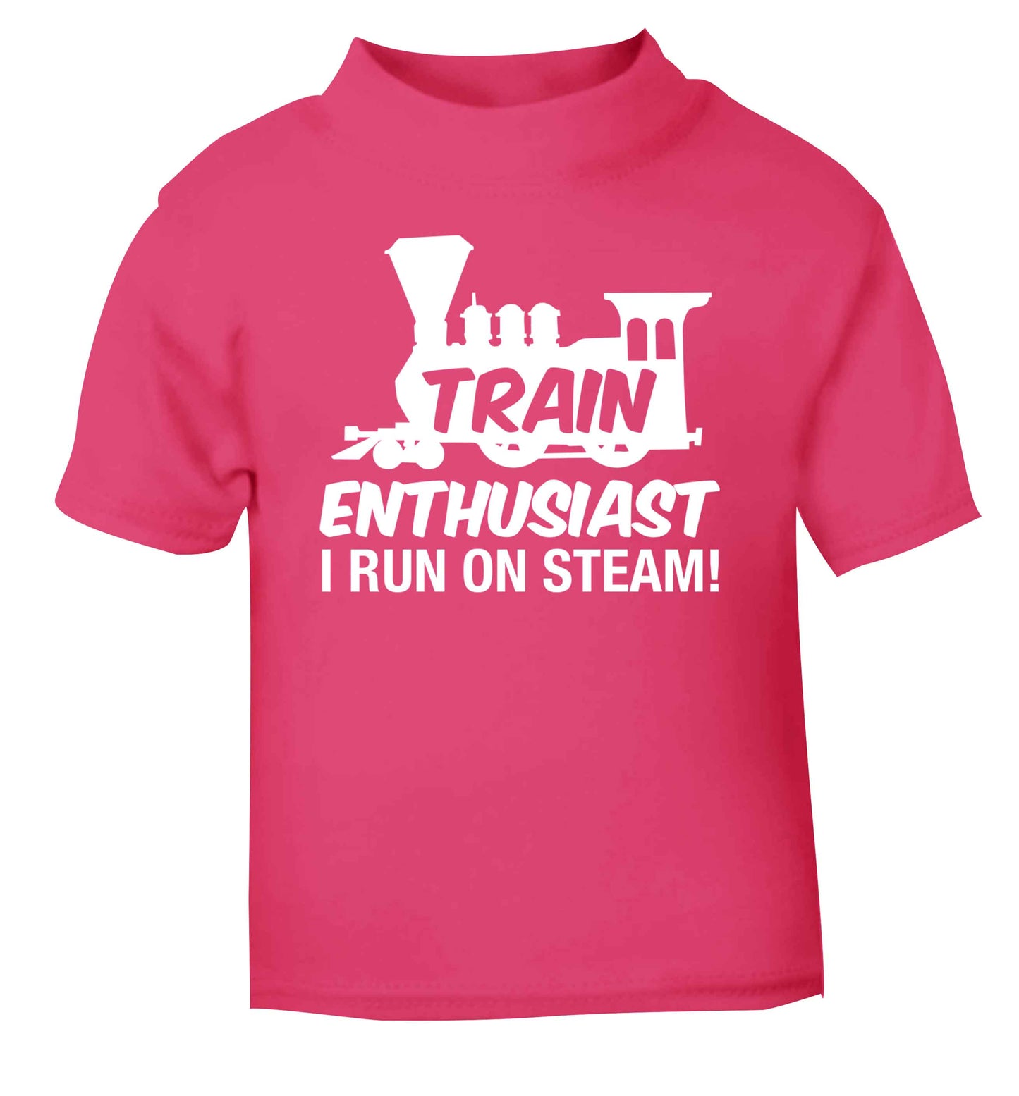 Train enthusiast I run on steam pink Baby Toddler Tshirt 2 Years