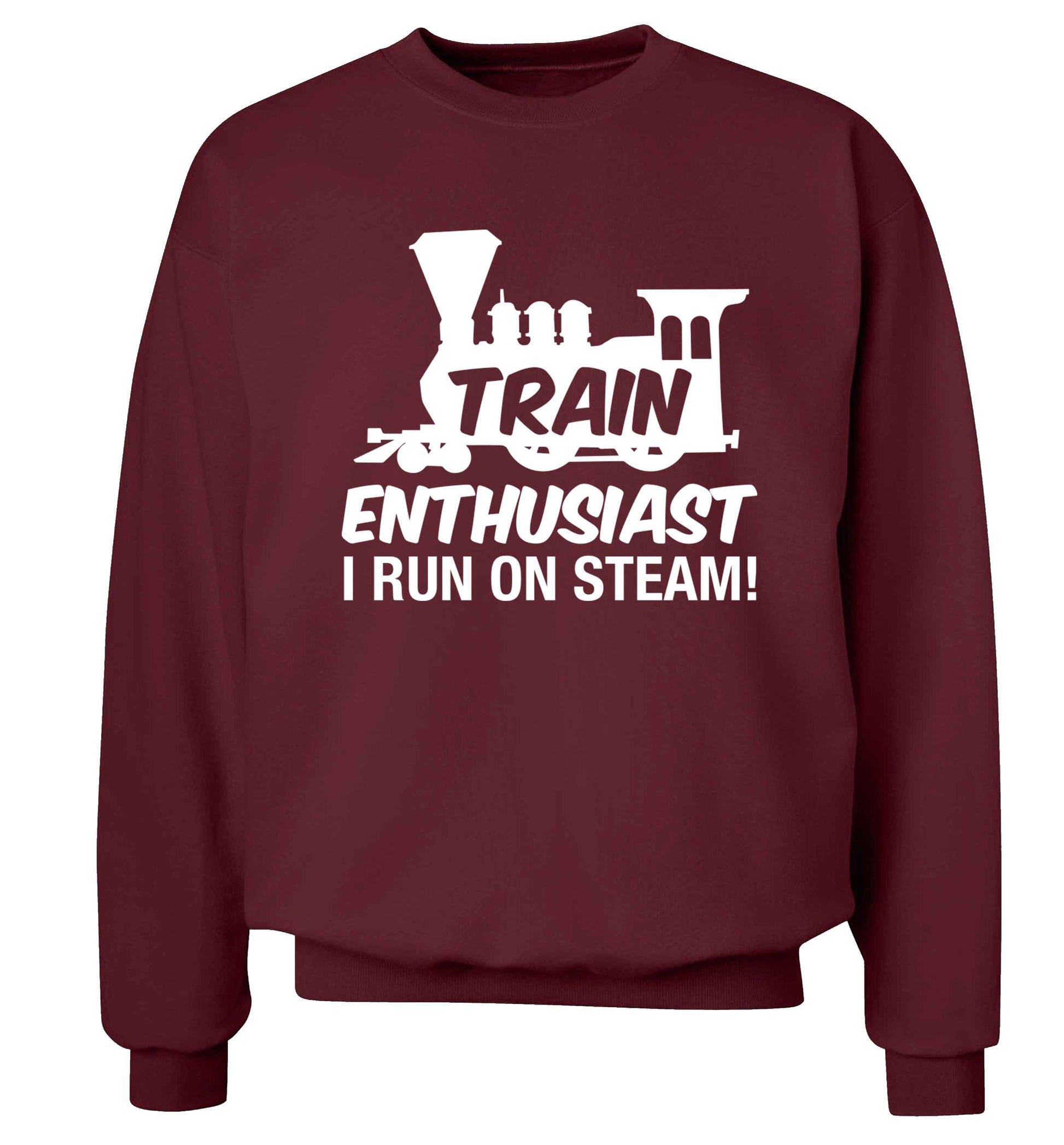Train enthusiast I run on steam Adult's unisex maroon Sweater 2XL