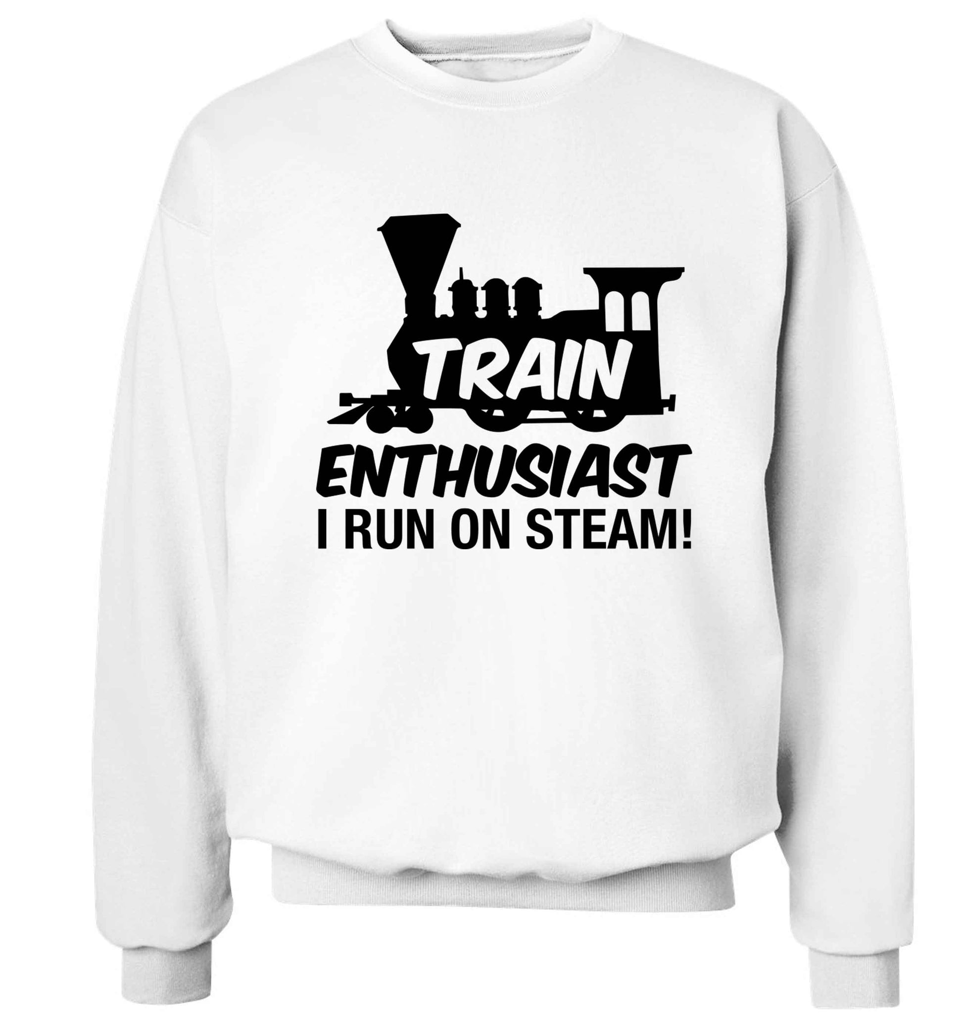 Train enthusiast I run on steam Adult's unisex white Sweater 2XL