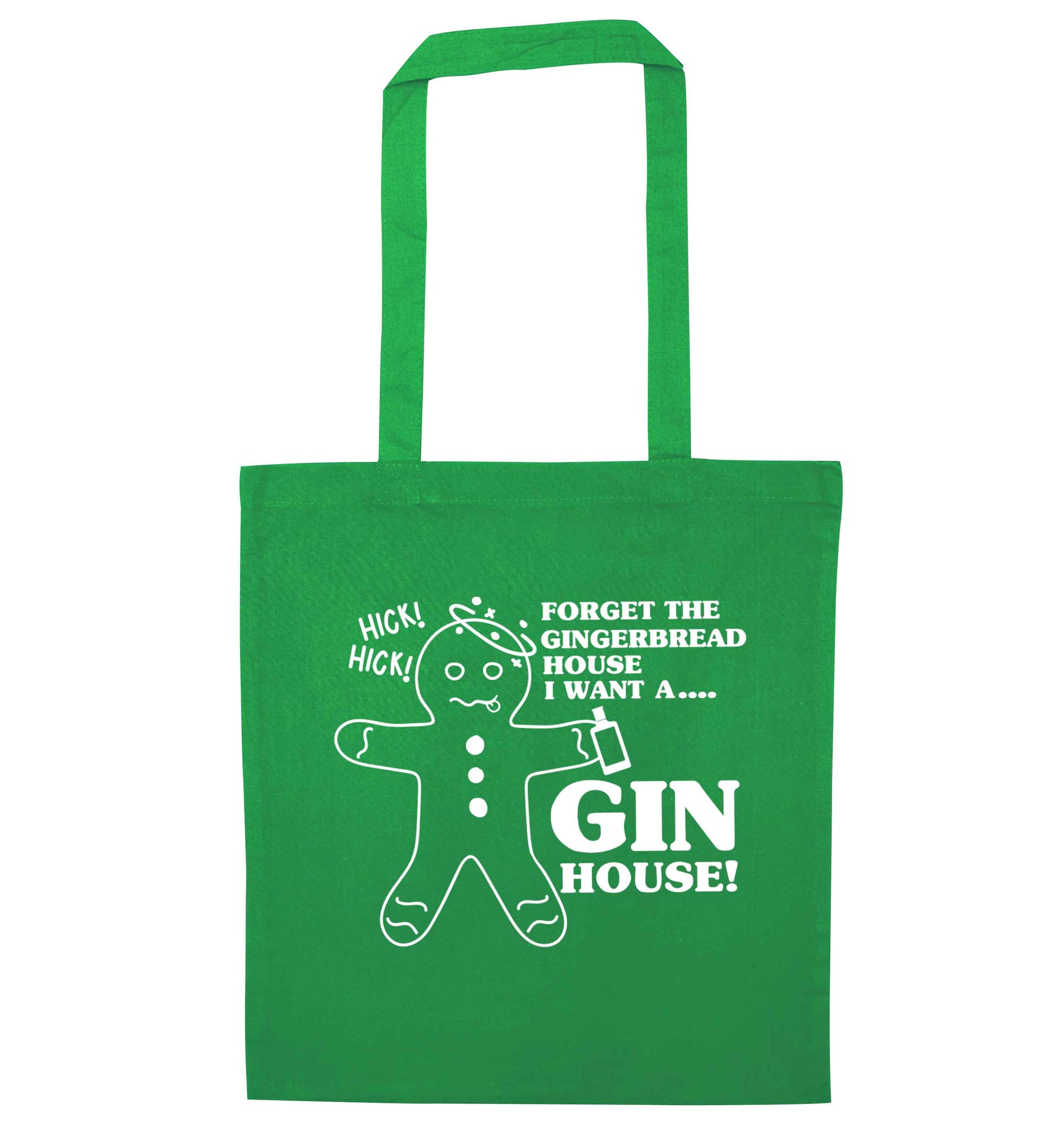 Forget the gingerbread house I want a gin house green tote bag