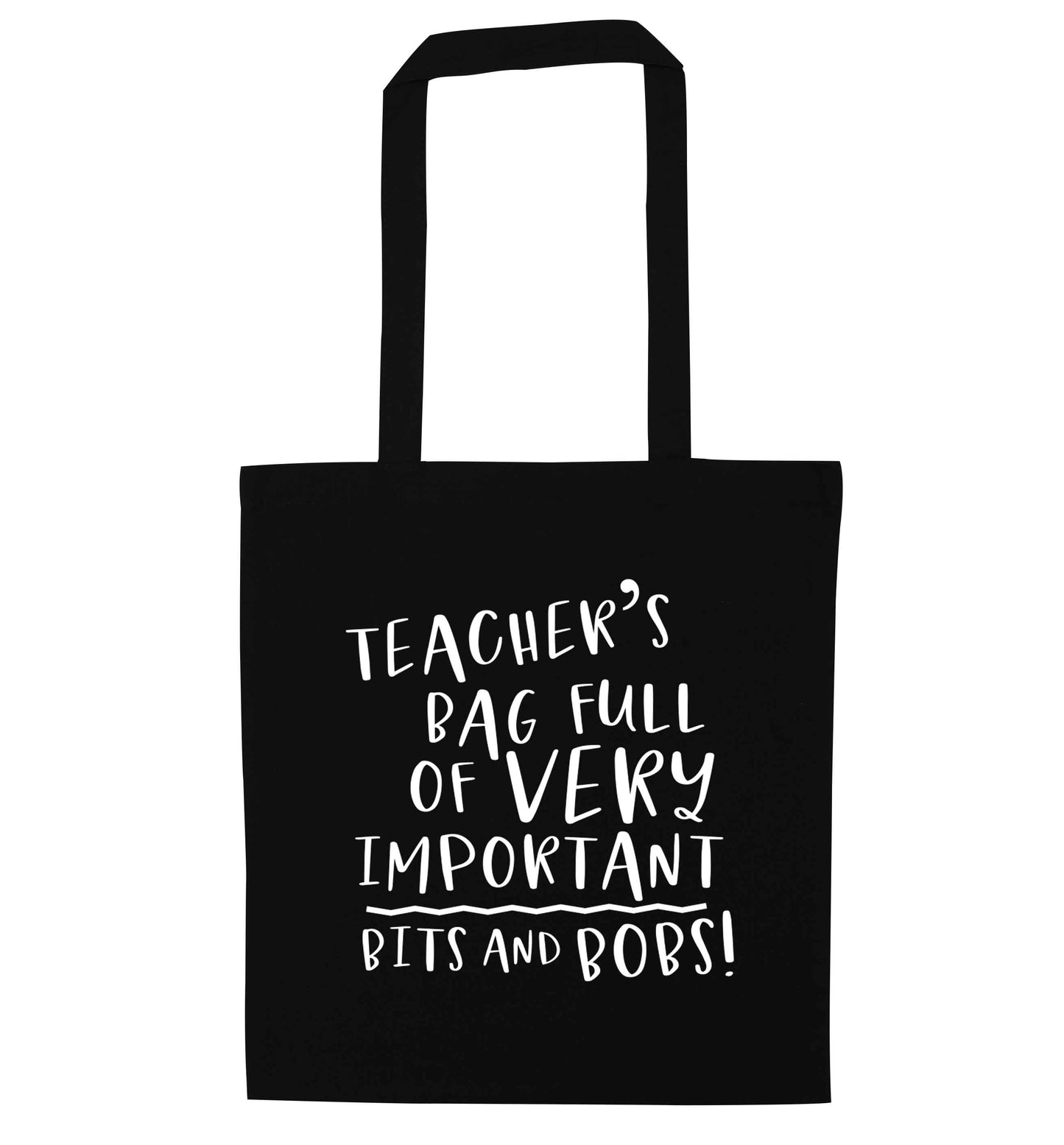 Teacher's bag full of very important bits and bobs black tote bag