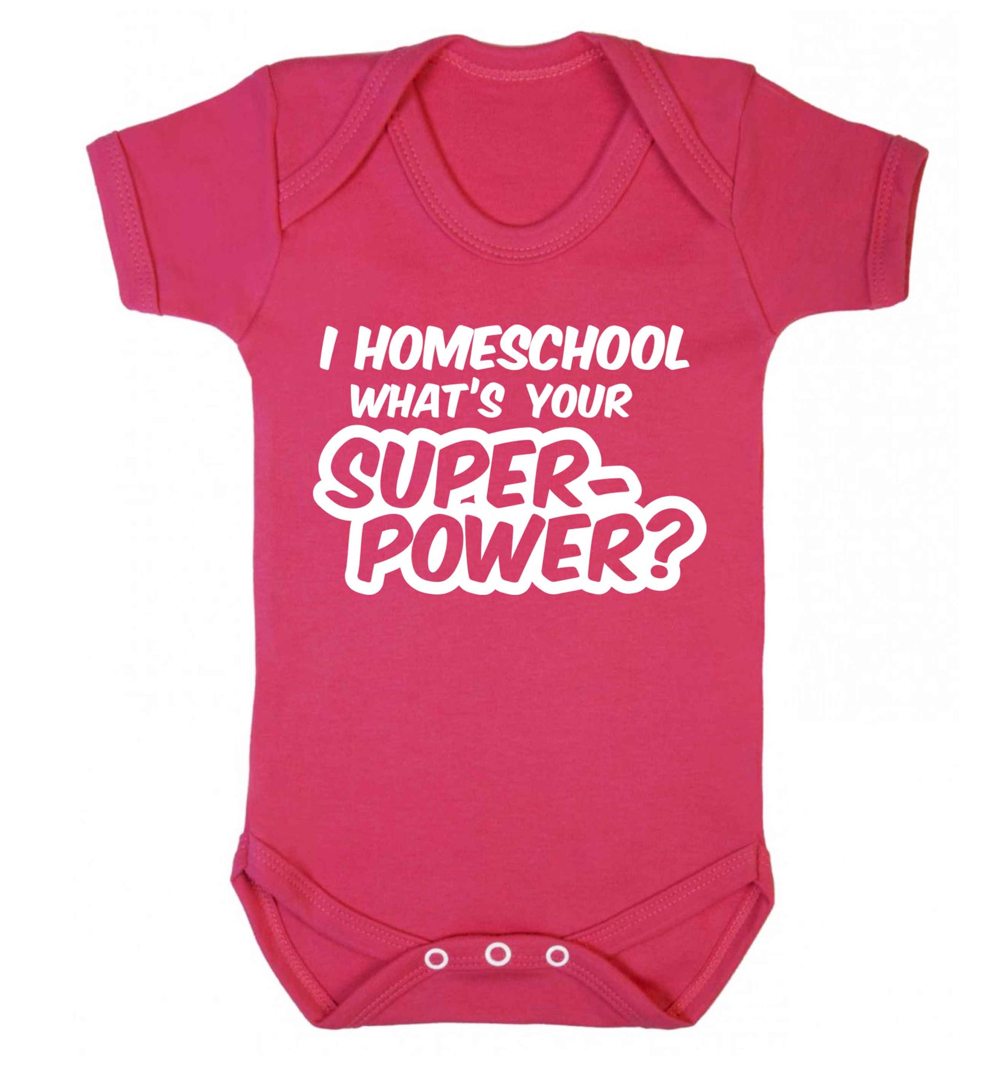 I homeschool what's your superpower? Baby Vest dark pink 18-24 months