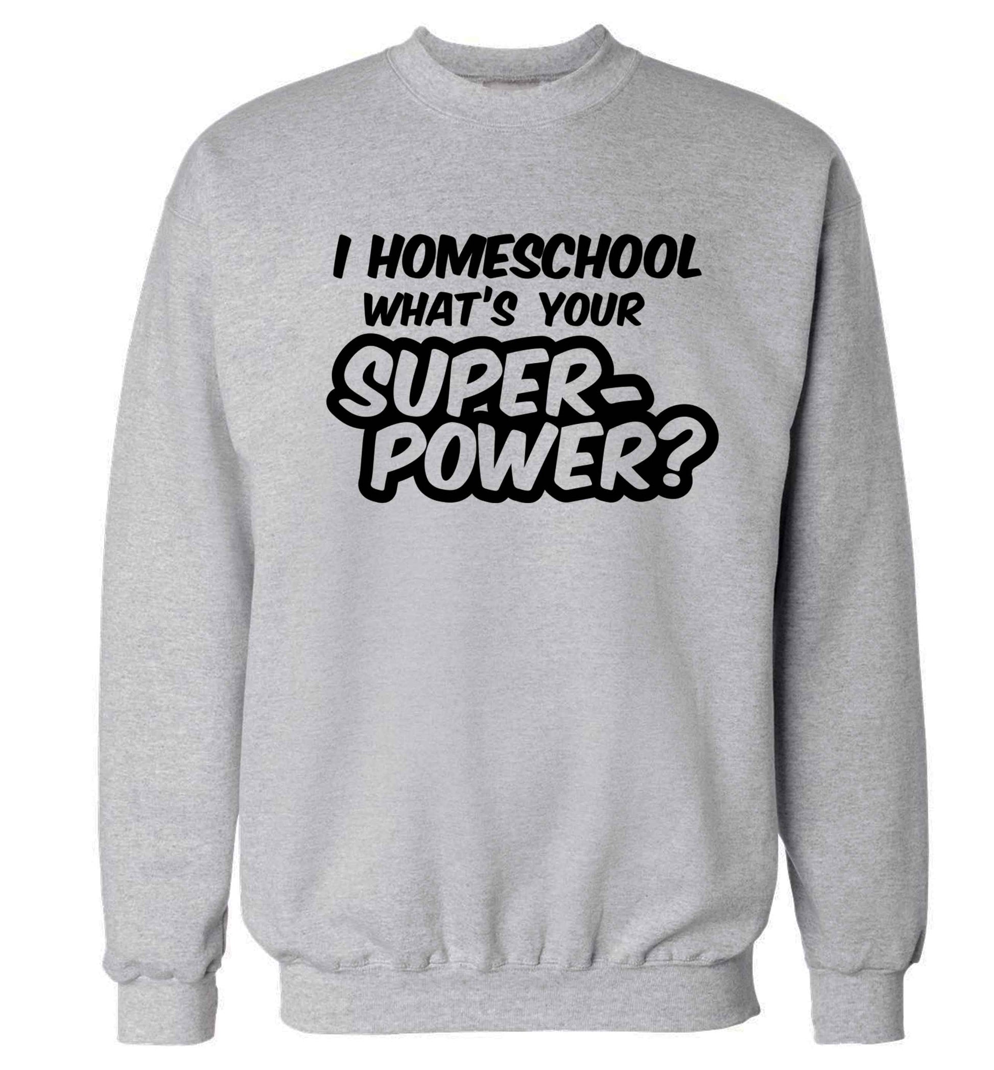 I homeschool what's your superpower? Adult's unisex grey Sweater 2XL