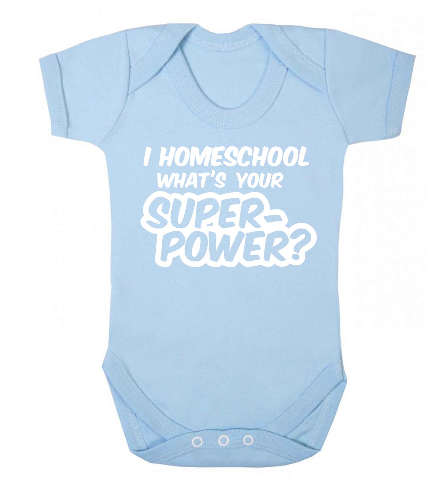 I homeschool what's your superpower? Baby Vest pale blue 18-24 months