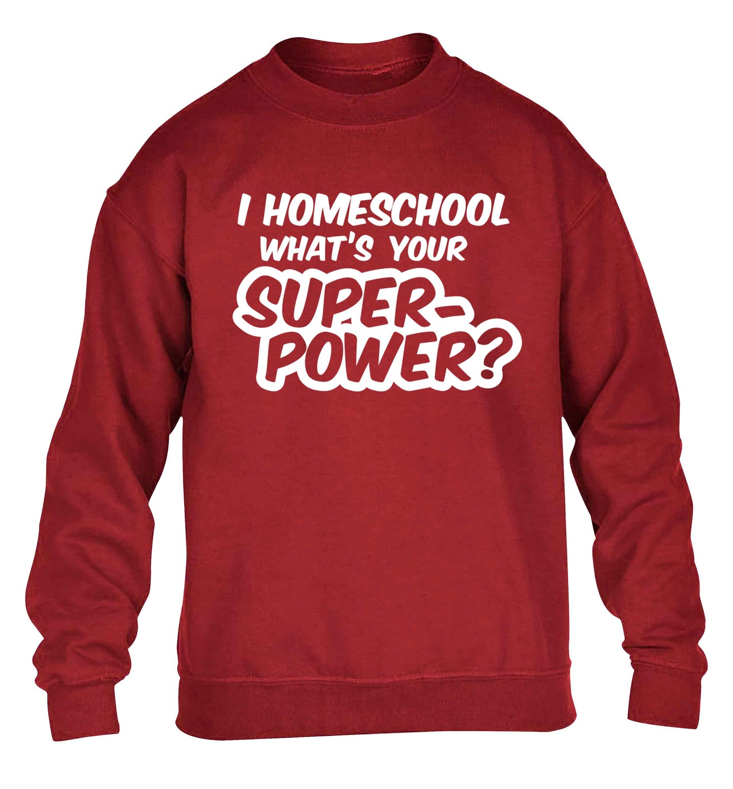 I homeschool what's your superpower? children's grey sweater 12-13 Years