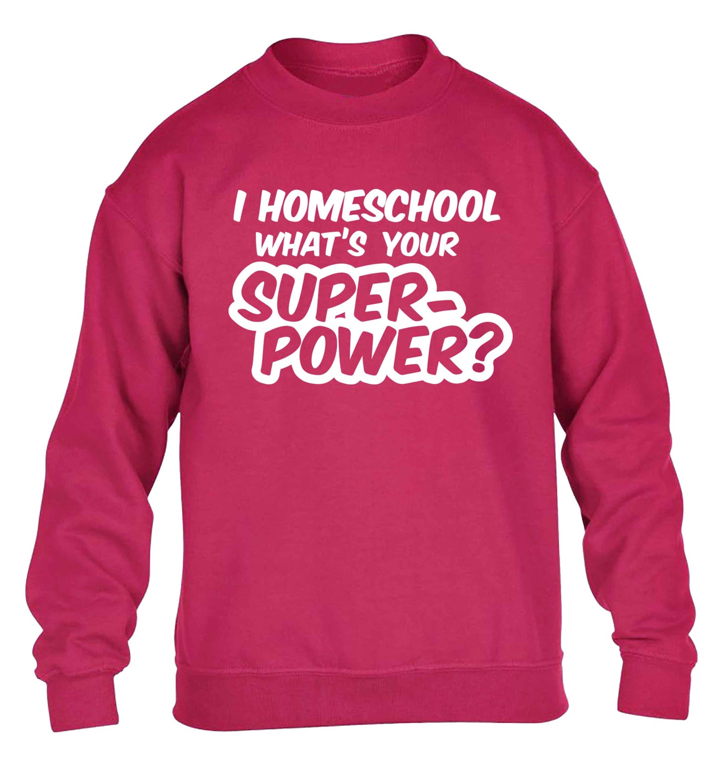 I homeschool what's your superpower? children's pink sweater 12-13 Years